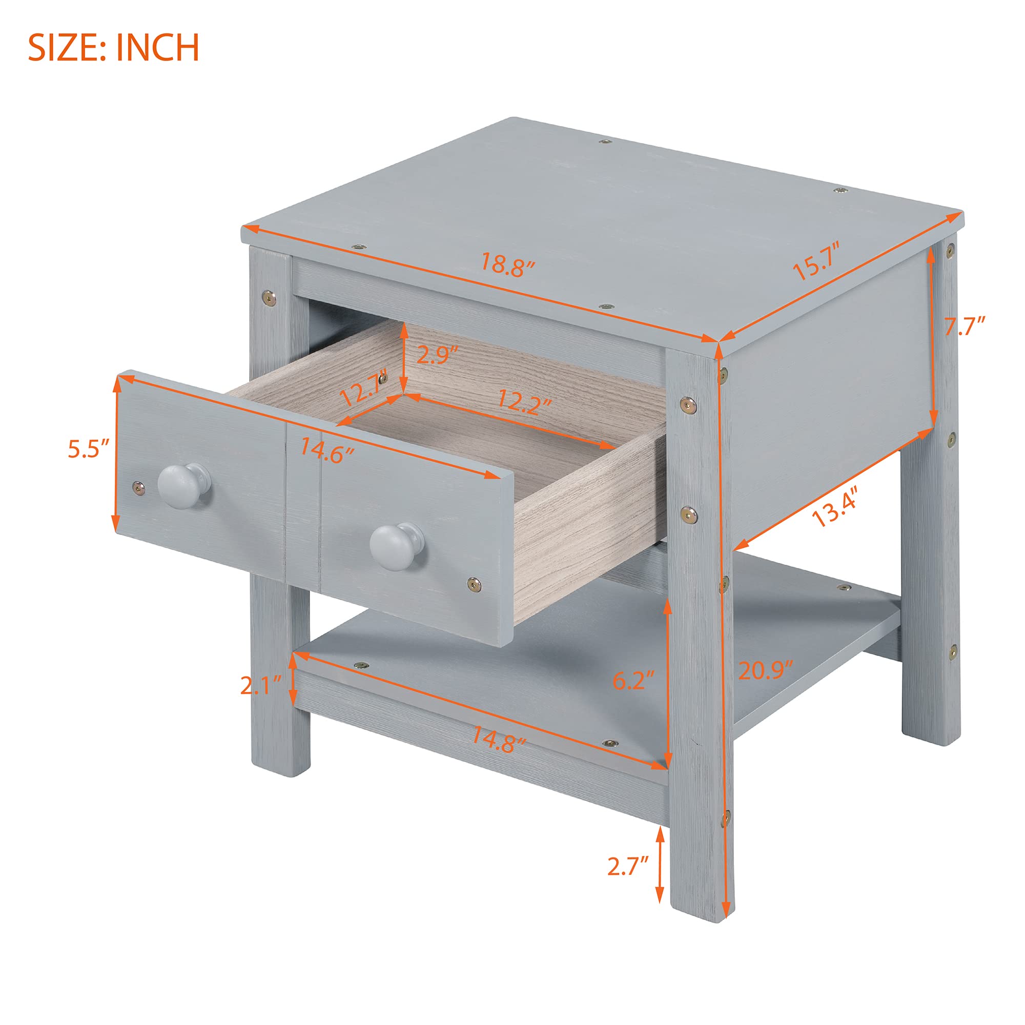 Harper & Bright Designs Full Size Canopy Platform Bed with Trundle - Solid Wood Bed Frame with 2 Nightstands, Noise Free No Box Spring Needed, Gray - Perfect for Small Bedrooms, Guest Rooms & Space-Saving Solutions