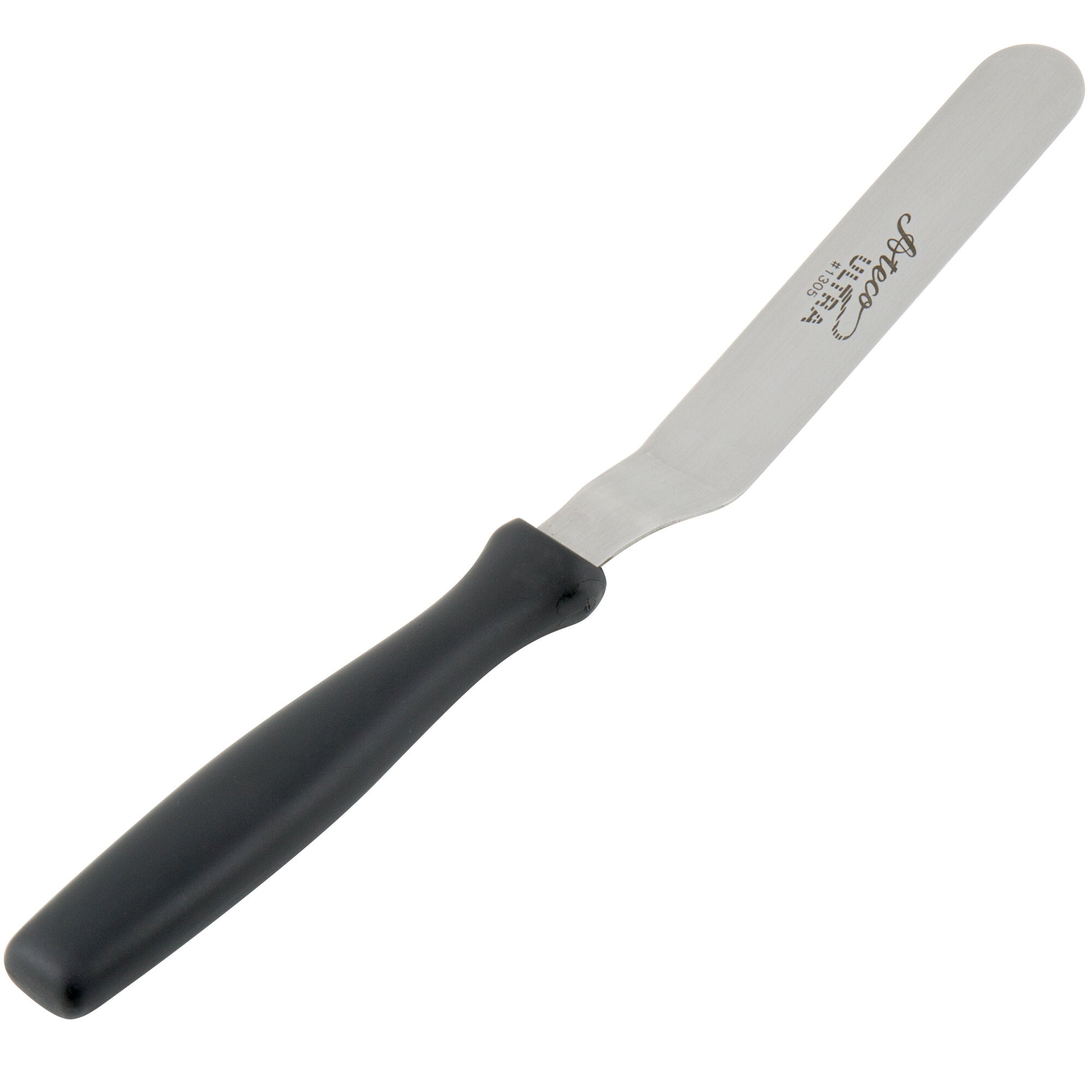 Ateco Offset Spatula with Black Handle - Small Baking & Cooking Utensil for Cake Decorating, Frosting, and Icing