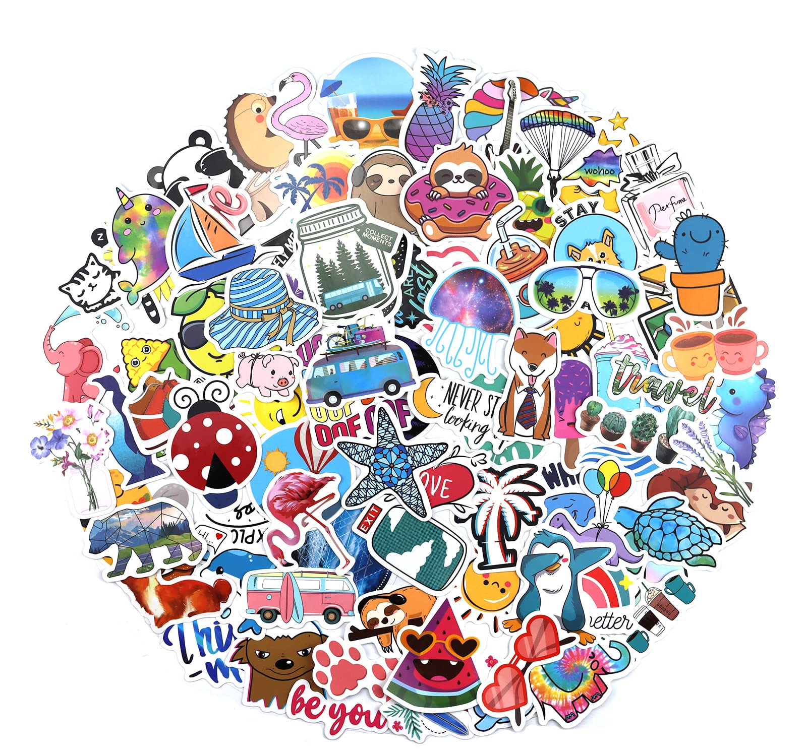 100 PCS Waterproof Vinyl Stickers for Water Bottles, Laptop, Skateboard - Durable Decals for Teens, Girls & Kids - Perfect for DIY Crafts, School Supplies & Personalizing Luggage (YW 3)