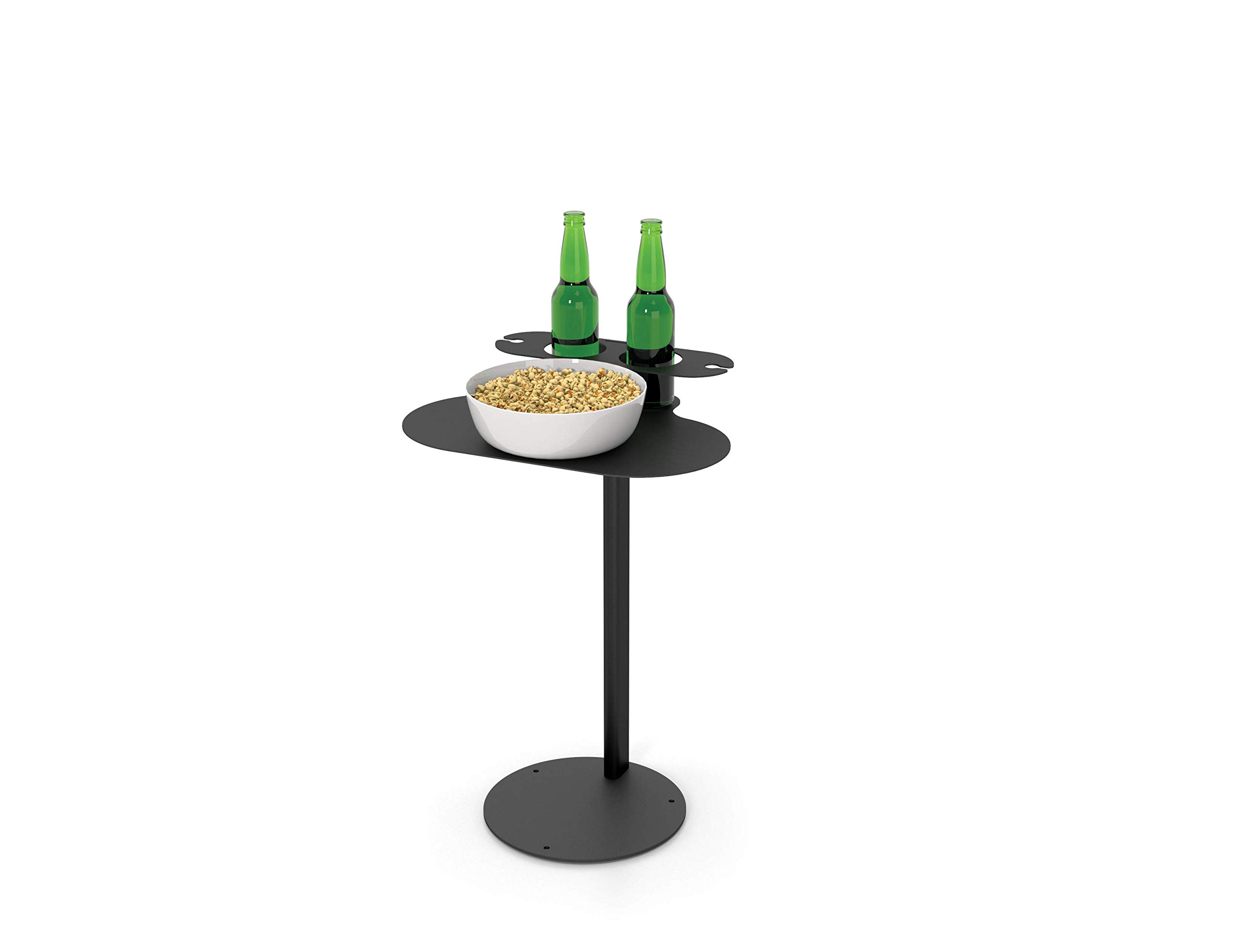 Ultimate Side Table with Drink Holders - Portable SideBAR End Table for Living Room, Patio, or Bedroom - Sturdy Black Accent Table for Drinks, Books & Decor
