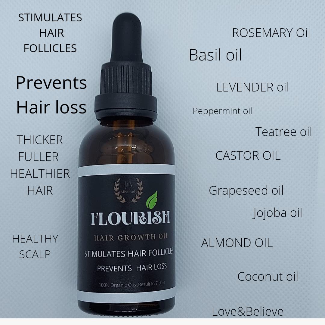 FLOURIS Hair Growth Oil - Natural Scalp Treatment for Thicker, Longer Hair | Best for Hair Loss Prevention & Healthy Hair Care