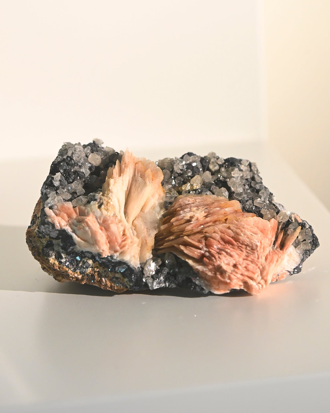 Natural Barite, Galena & Quartz Crystal Cluster - Rare Mineral Specimen for Collectors, Home Decor & Healing Crystals - Perfect for Display Cases, Meditation Spaces & Geology Enthusiasts