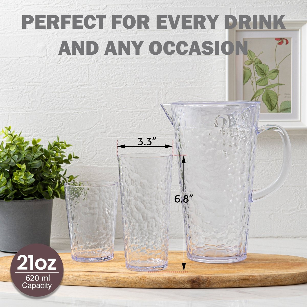 Premium ChillCraft Clear Highball Tumblers Set of 8 - 16oz Crystal Glass Cups for Cocktails, Iced Coffee & Smoothies - Perfect for Home Bars, Parties & Outdoor Gatherings