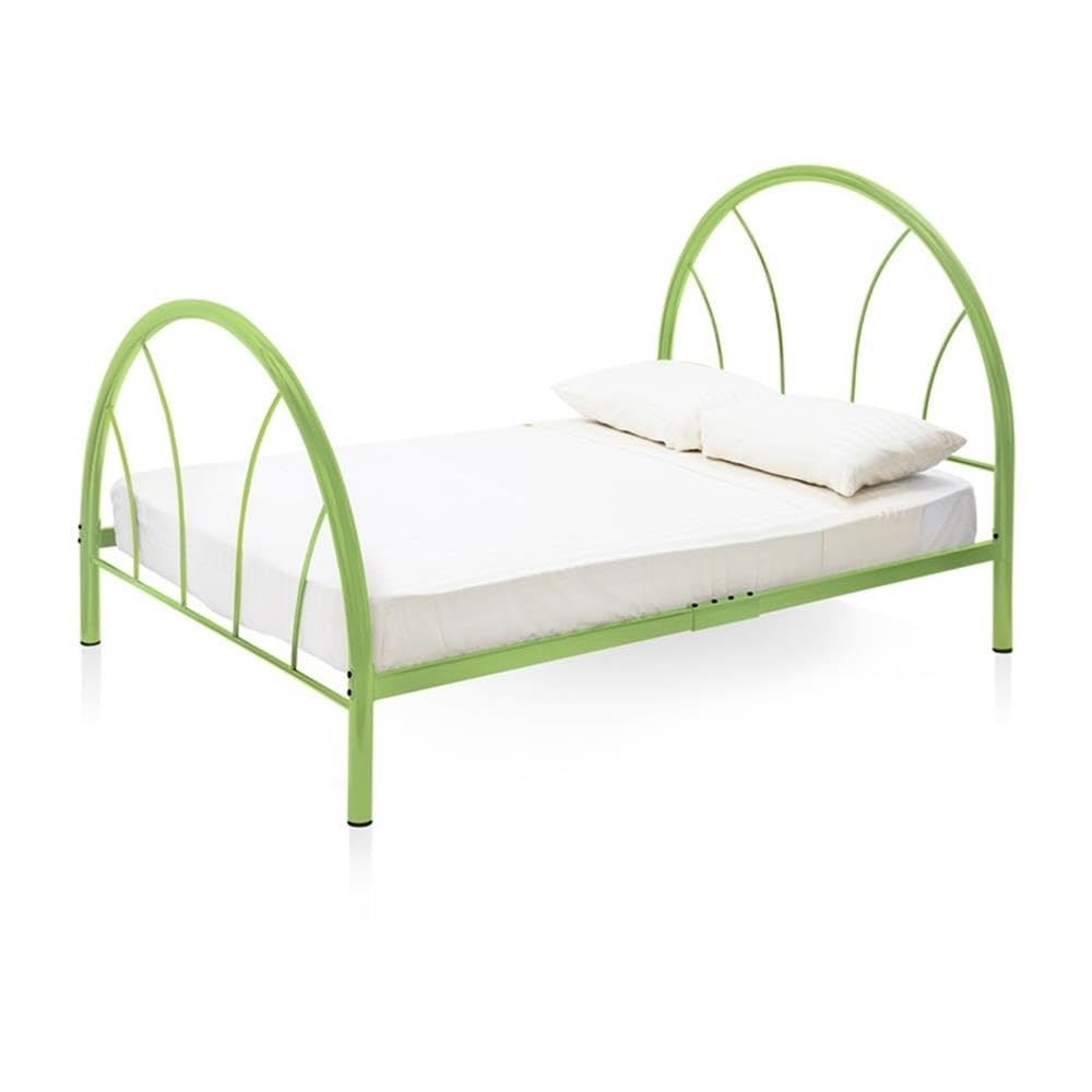 Furniture of America Andy Metal Youth Bed - Full Size, Apple Green, Sturdy & Durable Kids Bed Frame for Teenagers - Perfect for Bedrooms, Dorms & Guest Rooms