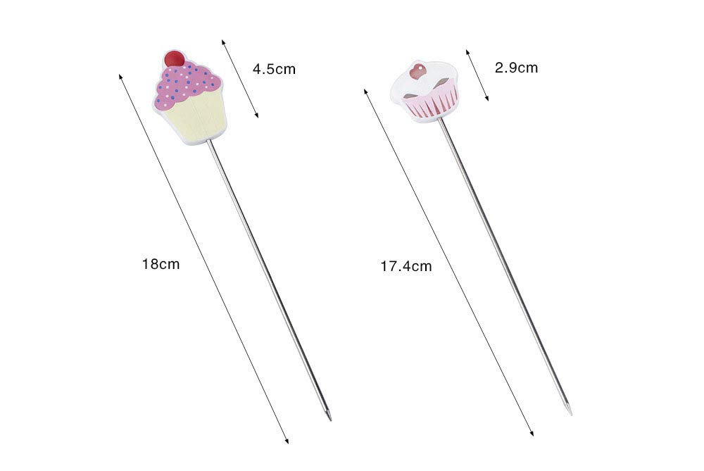 WOIWO 2-Pack Stainless Steel Cake Testers - Professional Baking Needle Tool for Perfect Cakes, Cookies & Bread - Essential for Home Bakers & Pastry Chefs - Ideal for Testing Doneness in Oven or Microwave