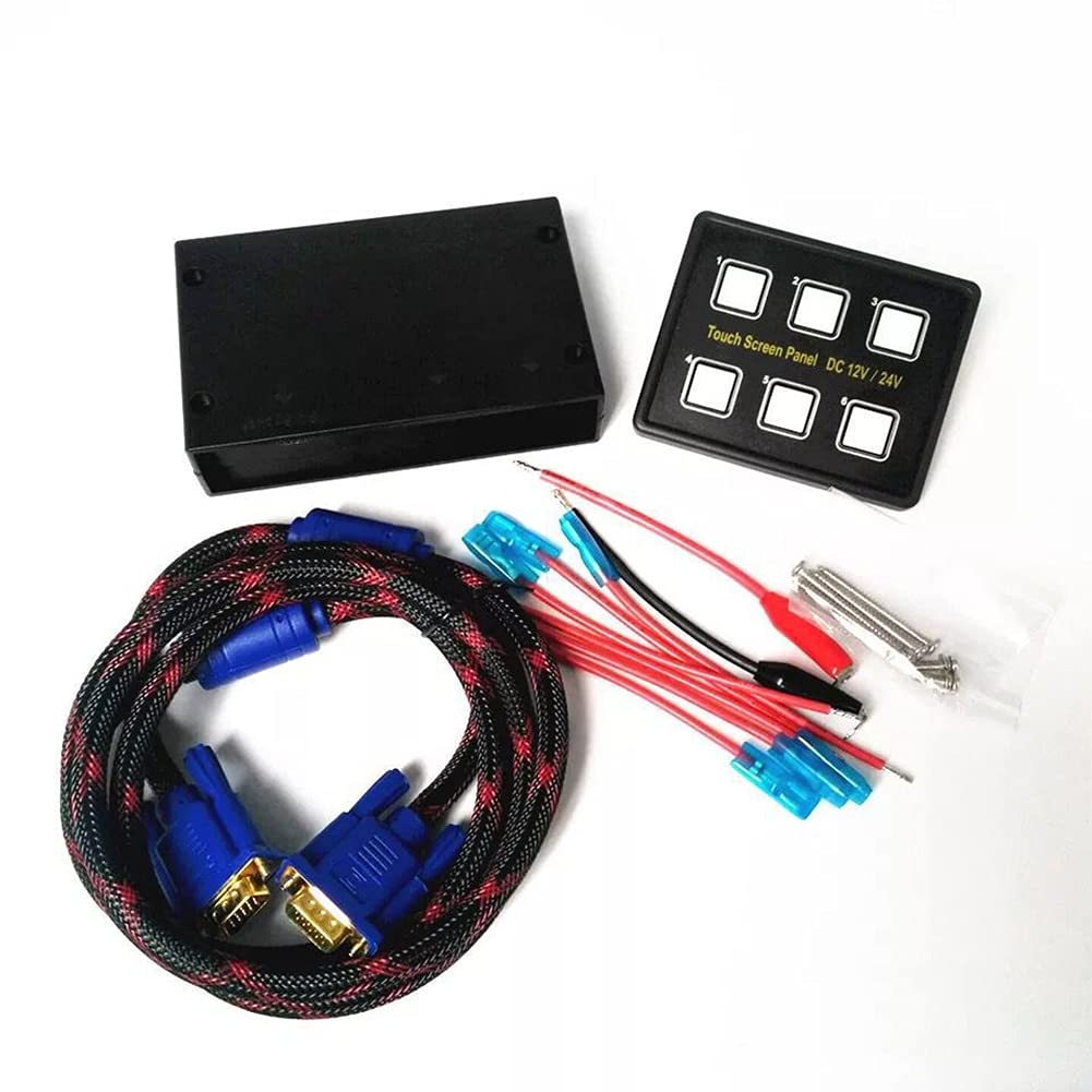 6-Way Switch Capacitive Touch Screen Panel - Waterproof Marine & Automotive Control (Black) - Perfect for Car Dashboard, Boat Console & RV Control Systems