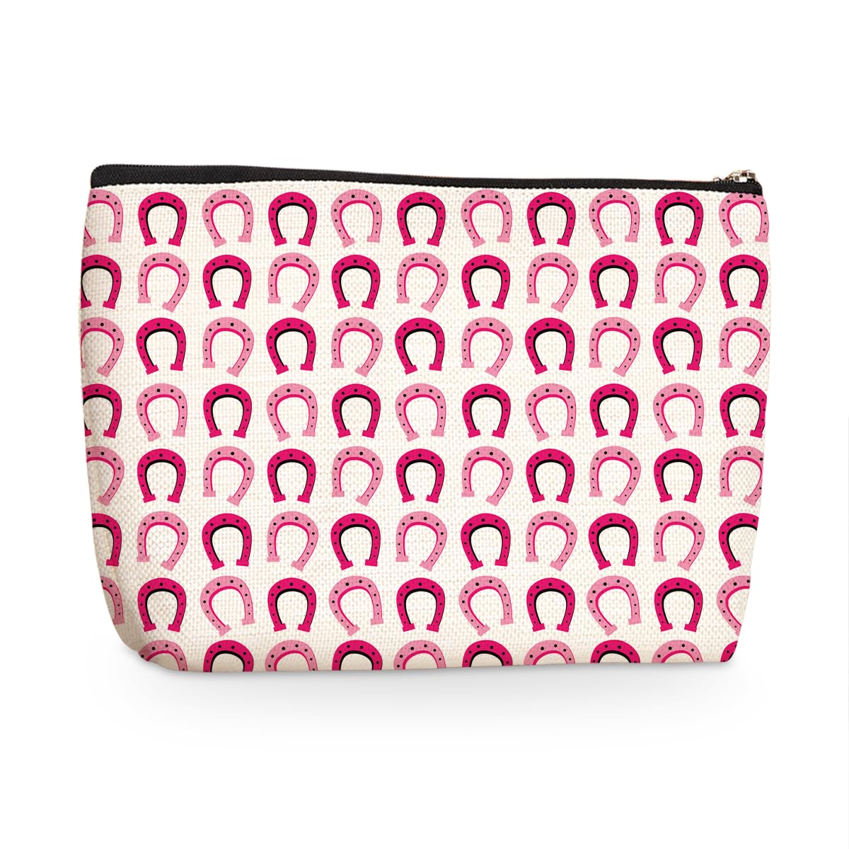 Vintage Hot Pink Makeup Bag - Cute Horse Print Cosmetic Pouch for Girls & Women | Western Cowgirl Country Themed Gift for Bestie, Sister, Mom | Perfect for Birthday, Graduation, Mothers Day & Friendship Gifts | Great for Travel, School & Everyday Makeup Storage