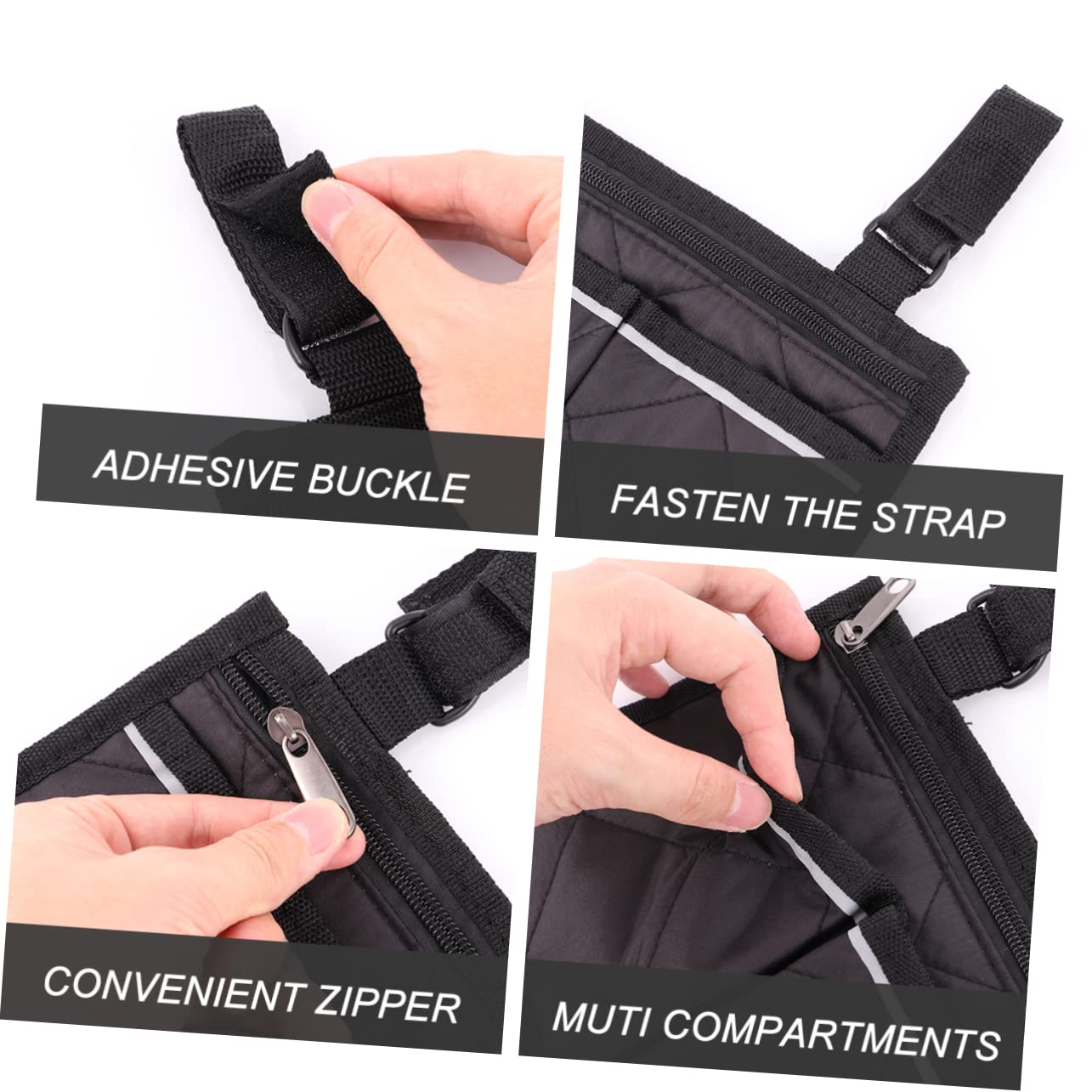 VANZACK Bike Storage Bag - 1pc Wheelchair Armrest Pouch Organizer for Electric Wheelchairs & Mobility Scooters - Perfect for Daily Essentials, Phone & Keys Storage While Riding