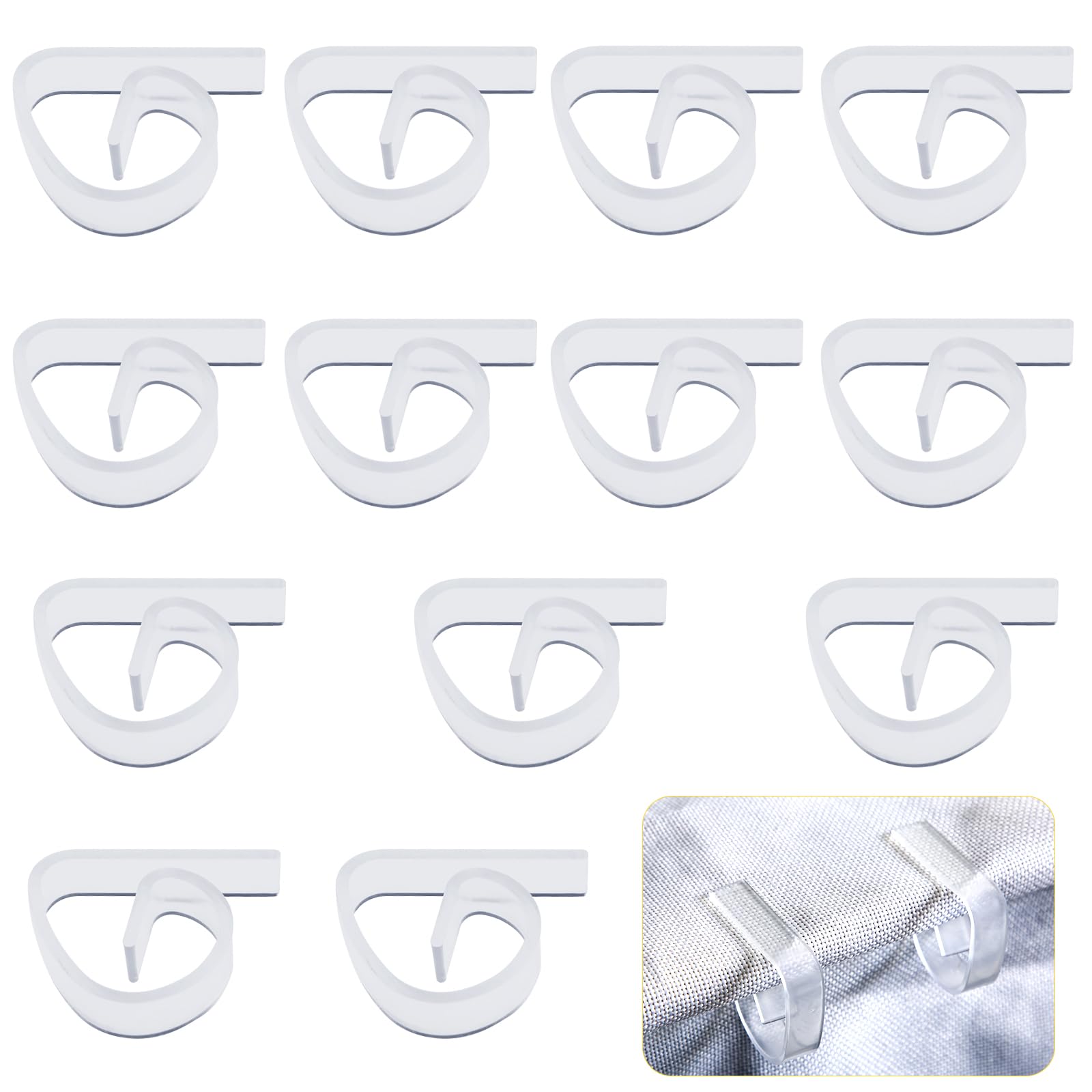 12pcs Transparent Plastic Tablecloth Clips - Heavy Duty Picnic Table Clamps for Outdoor Dining, Party & Camping | Perfect for Christmas Decor, Wedding Receptions, Home Gatherings & Camping Trips