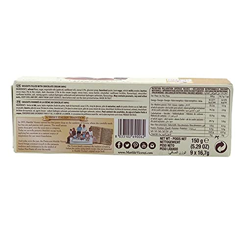 Grisbi Double Chocolate Biscuits 150g - Crunchy Italian Cookies by Vicenzi - Perfect for Coffee, Tea, and Snacking at Home or Office