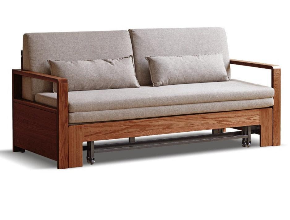 74x32.6-77.5x34 inch / 188x82.7-196.8x86.3сm / Walnut sofa bed - smoke chestnut brown