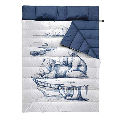 Polar Bear Double Sleeping Bag - Lightweight, Compact & Waterproof for Extreme Temperatures - Perfect for Camping, Hiking & Backpacking - Indoor & Outdoor Use for Adults & Kids