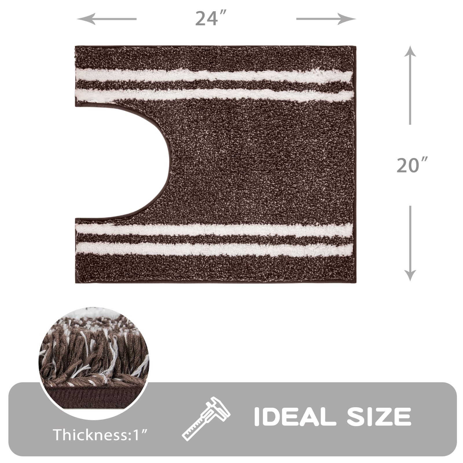 PURRUGS Non-Slip U-Shaped Bathroom Rug 20