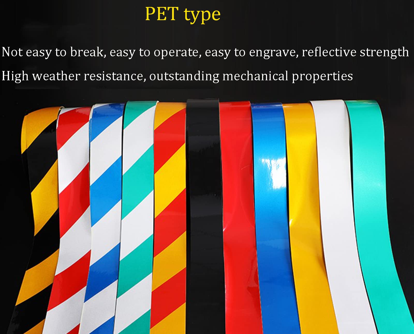 50mm x 45.7M WSNDY Safety Warning Tape - Adhesive Barrier Floor Marking Tape for Social Distancing, Construction Sites & Hazard Areas - PET Caution Tape for Indoor/Outdoor Use