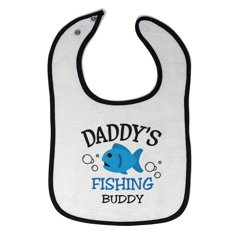 Daddy's Fishing Buddy Baby Bibs & Burp Cloths Set - Soft Cotton Father's Day Gift for Toddler Boys & Girls - White & Black Sport Design - Perfect for Mealtime, Outdoor Activities & Special Occasions