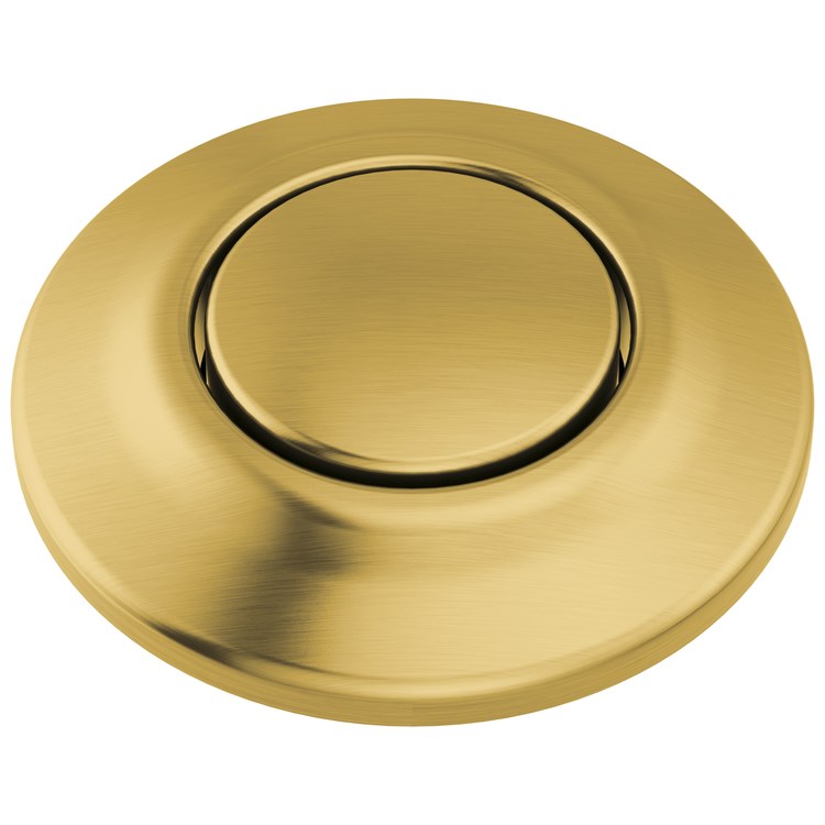 Dual Outlet Air Switch 1 3/4 Inch Brushed Gold for Garbage Disposal - Easy Installation & Hands-Free Operation for Kitchen Sink & Home Use