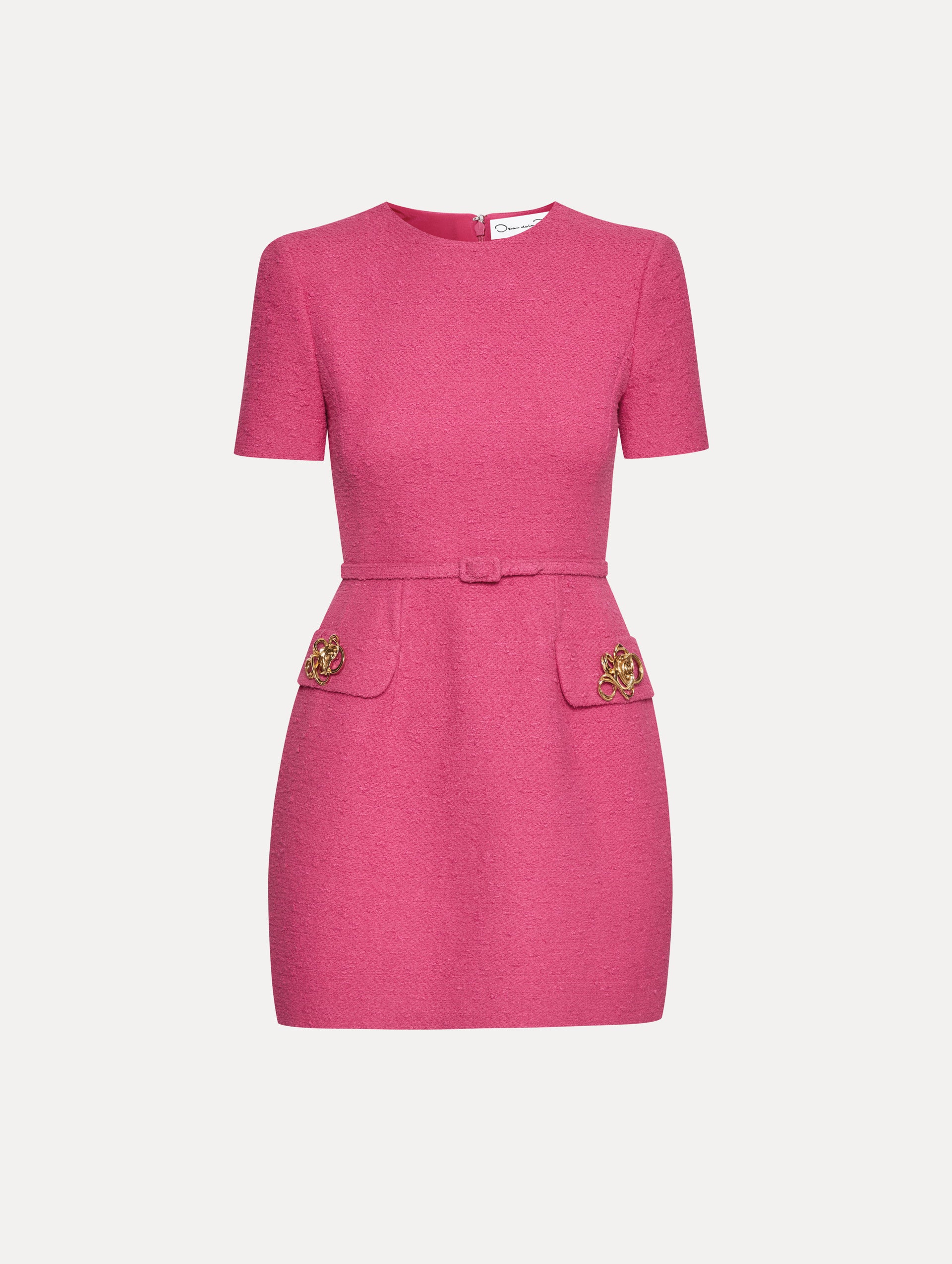 Elegant Abstract Rose Button Tweed Dress for Women - Vintage Floral Print Party Cocktail Dress for Evening Events, Weddings & Date Nights