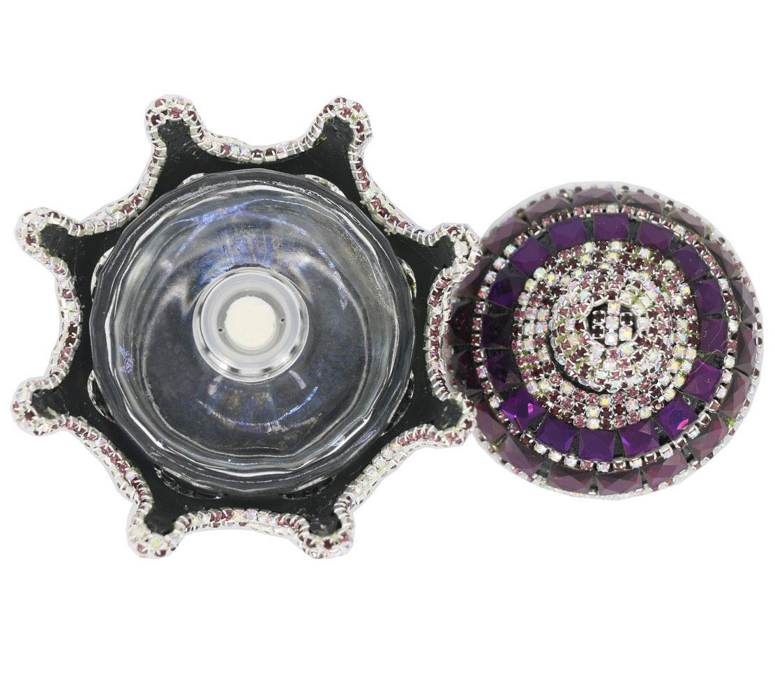 Crystal Crown Car Fragrance Diffuser - Elegant Perfume Bottle Holder for Car, Home & Office Decor | Air Freshener & Interior Ornament (Purple) | Perfect for Gifts, Vehicle Aromatherapy & Space Refreshment