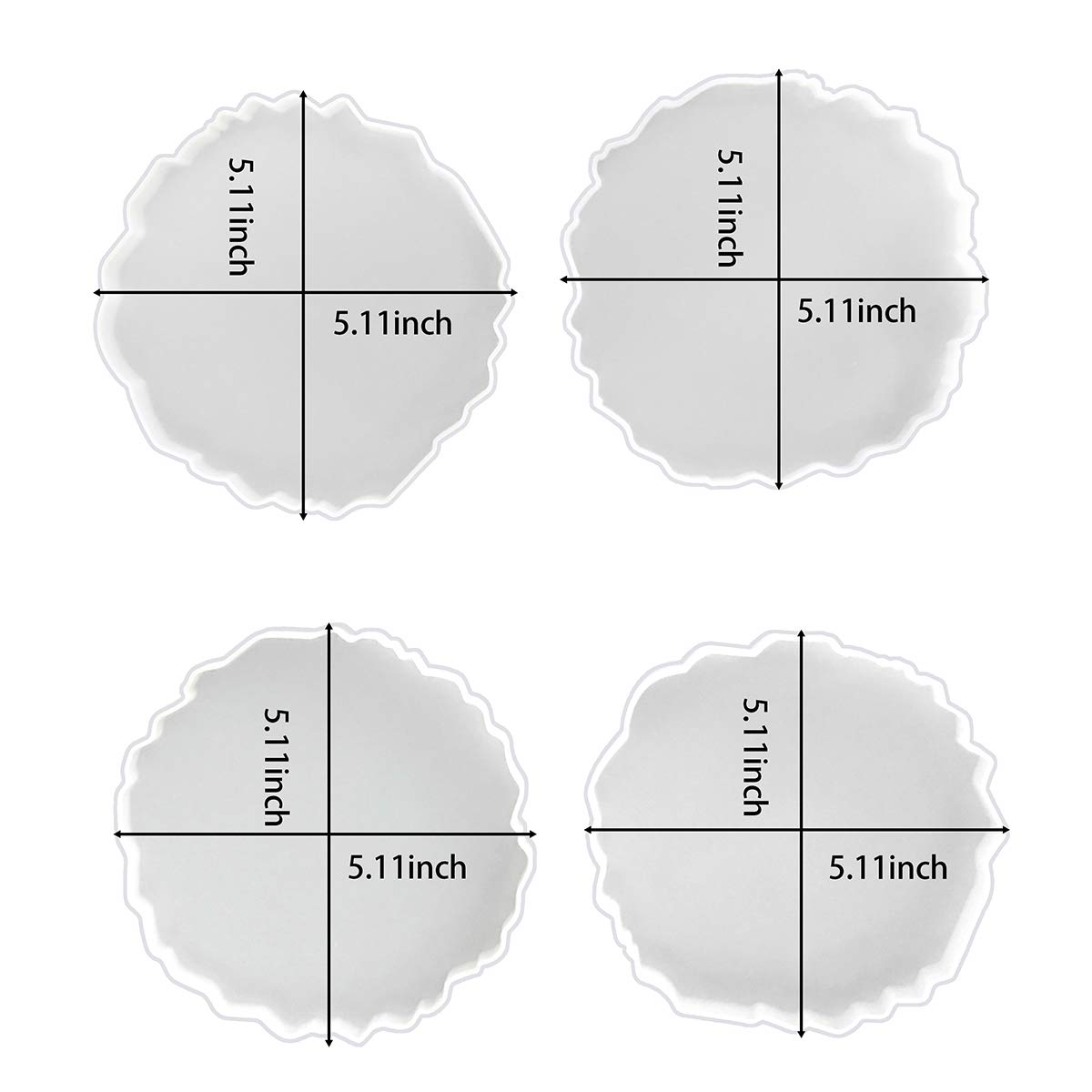 4PCS Agate Geode Resin Coaster Molds - High Gloss Silicone Epoxy Molds for DIY Coasters, Cup Mats & Home Decor - Perfect for Crafting, Gift Making & Table Setting