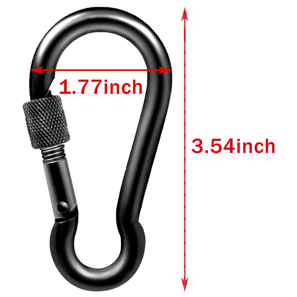PROND Heavy Duty Locking Carabiners - 316 Stainless Steel Screw Gate Carabiner Hooks for Rock Climbing, Hiking, Camping & Outdoor Safety Gear