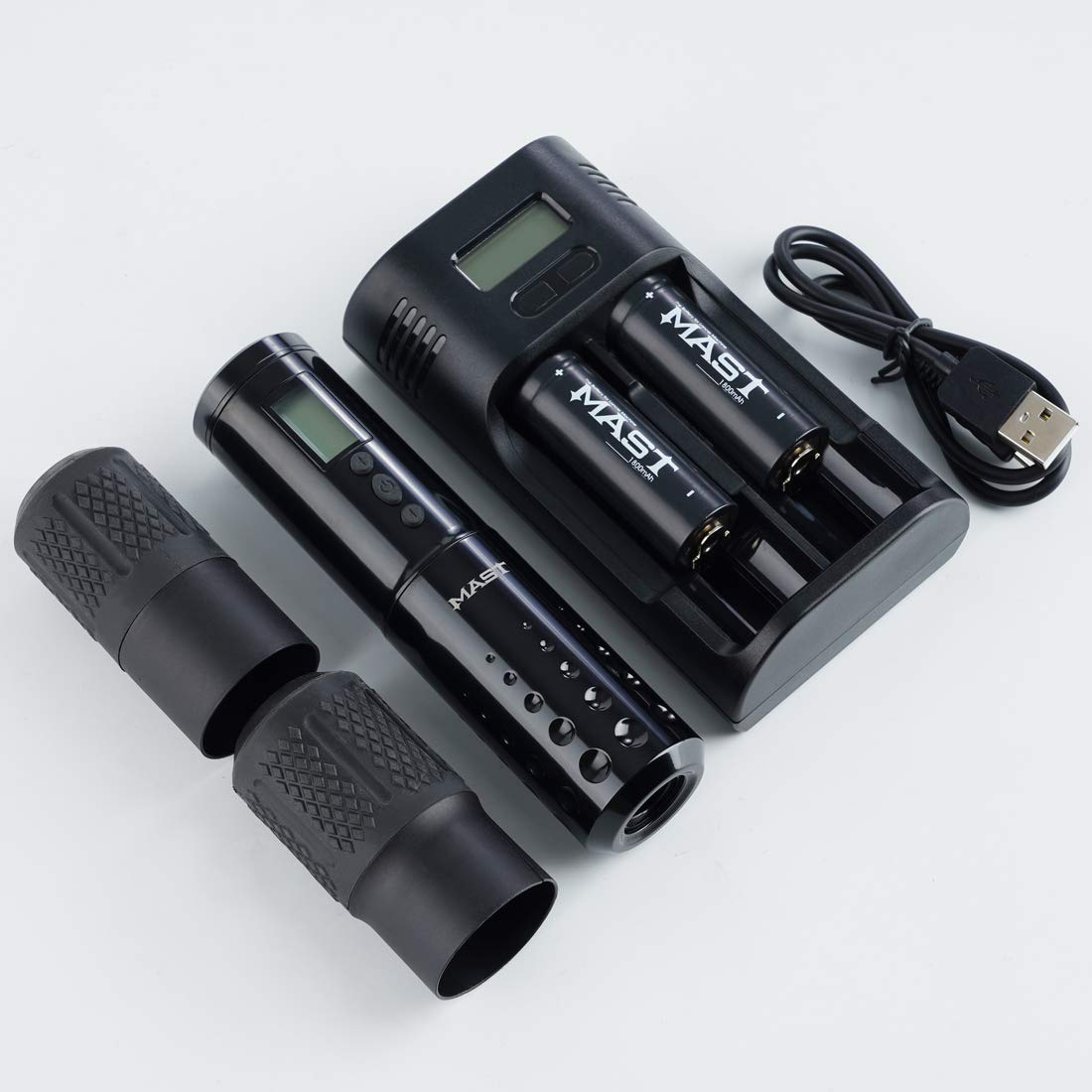 **Mast Lancer Cordless Rotary Tattoo Pen Machine - 2Pcs Replaceable 1900mAh Batteries, Digital LED Display, Professional Tattoo Kit for Artists (Green) - Perfect for Tattoo Shops, Home Studios & Beginners**