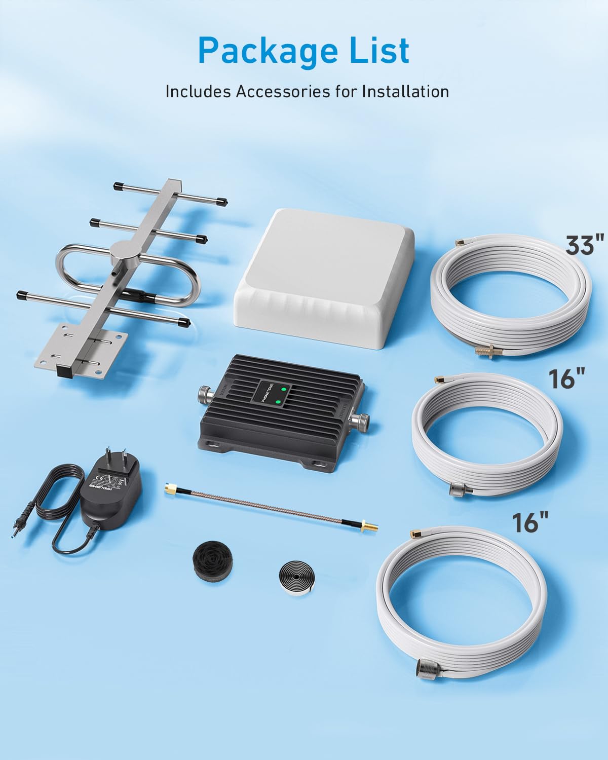 Verizon & AT&T Cell Phone Signal Booster - 4,500 Sq Ft Coverage | 4G LTE & 5G Band 12/13/17 Amplifier | 65dB Dual Band Repeater with High Gain Antennas | FCC Certified | Perfect for Homes, Offices & Remote Areas
