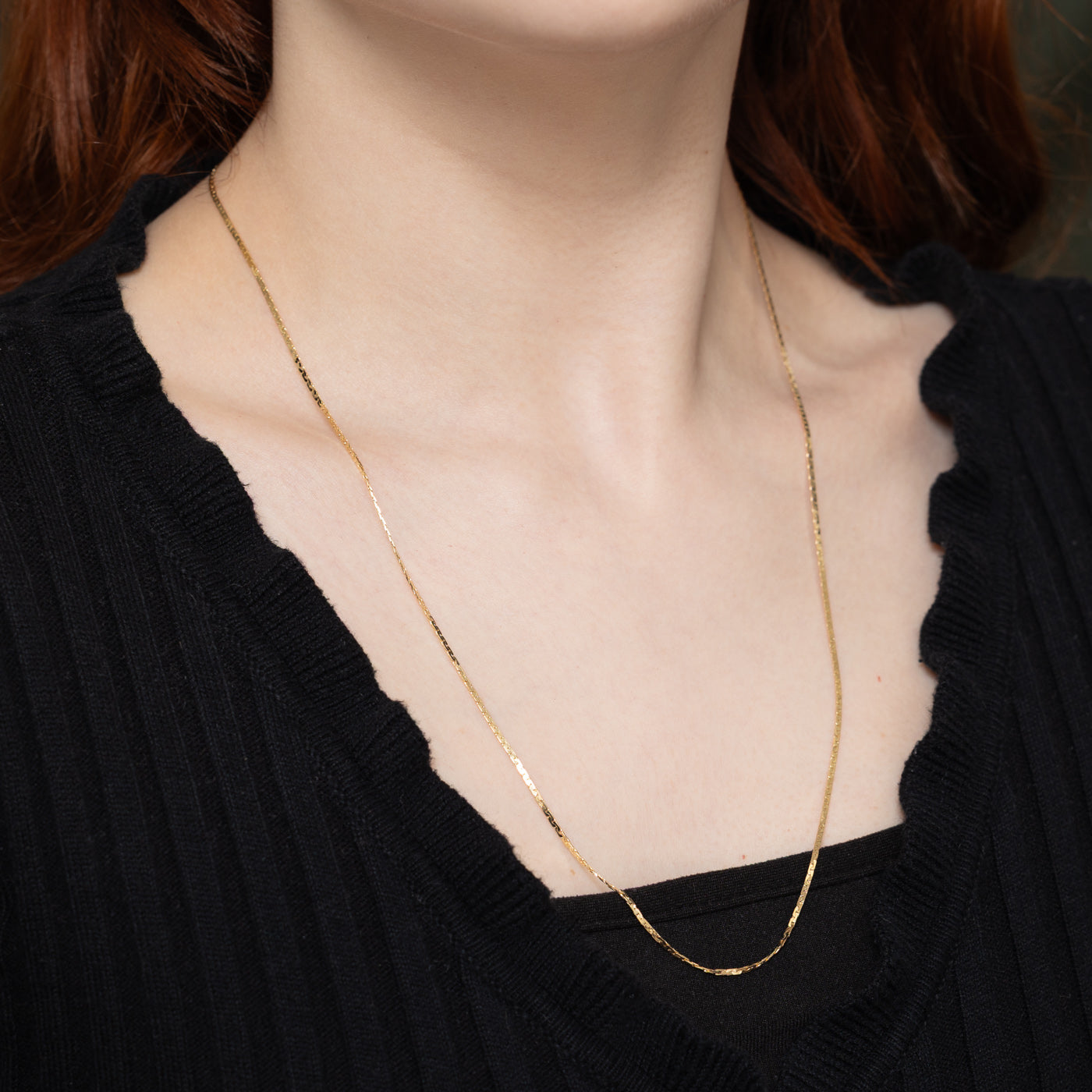 10K Yellow Gold C Link Chain Necklace for Women | 22 Inch Solid Gold Jewelry | Perfect for Layering, Gifts & Everyday Wear