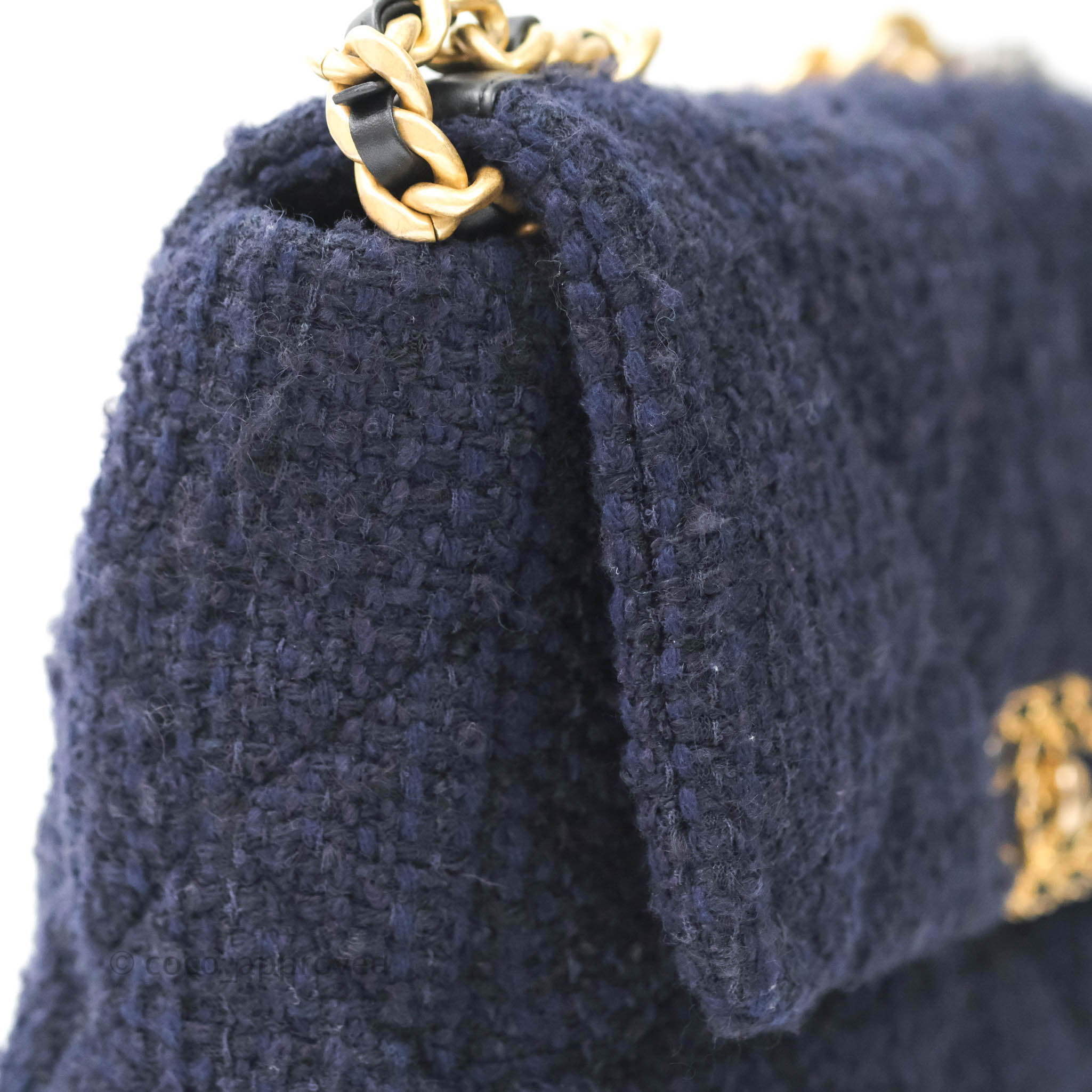 Chanel 19 Medium Flap Bag in Navy Tweed with Mixed Hardware - Luxury Designer Handbag for Women, Perfect for Work, Evening Events & Special Occasions