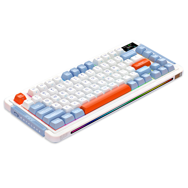 RoyalAxe L75 RGB Mechanical Gaming Keyboard with Customizable TFT Display - 75% Compact Layout, Hot-Swappable Switches for PC/PS5/Xbox - Perfect for Esports, Streaming & Office Work