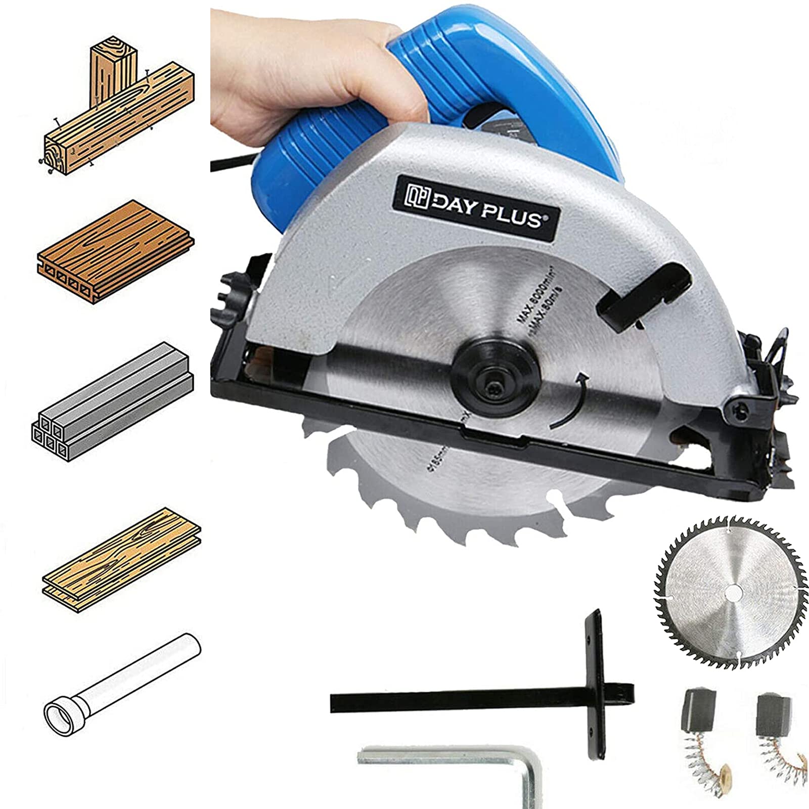 900W 4700RPM Compact Circular Saw with Laser Guide - Adjustable Bevel Angle (0-45°) & Cutting Depth - Multifunctional Mini Electric Saw for Woodworking, DIY Projects & Home Renovation