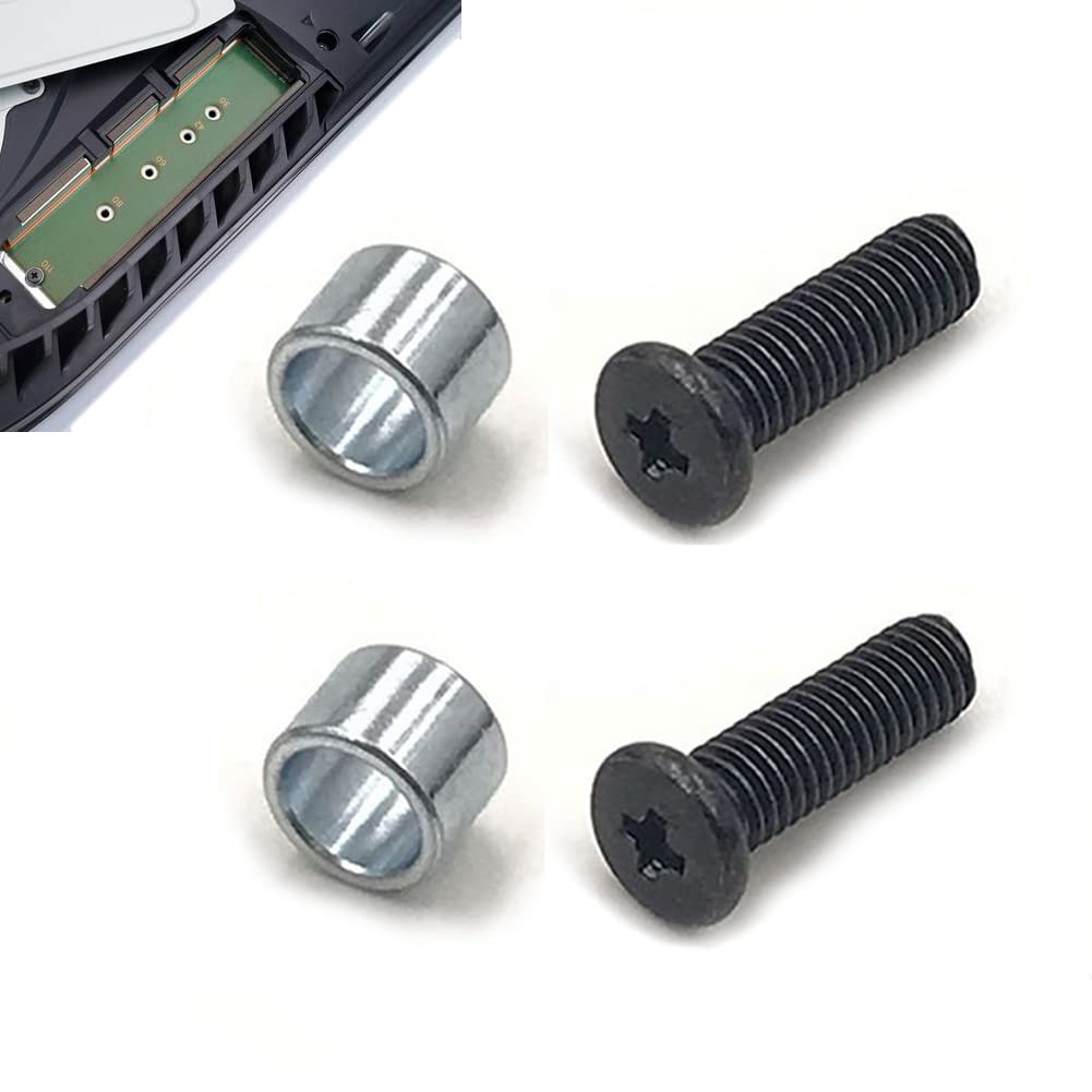 2PCS PS5 SSD Screw and Ring Replacement Kit for PS5 Console SSD - Playstation 5 Solid State Drive Repair Accessories | Perfect for SSD Upgrade & Maintenance