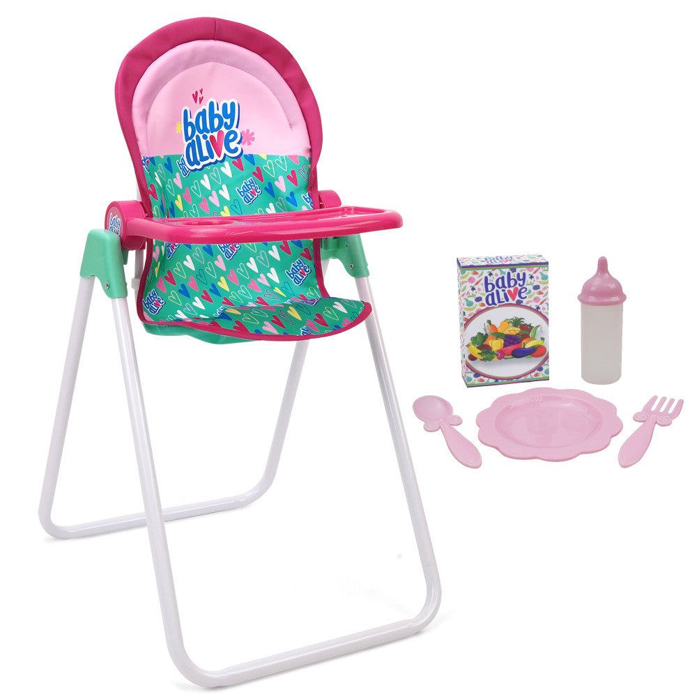 Baby Alive Doll Highchair Set - Interactive Feeding Toy for Toddlers Ages 3+ | Pretend Play Kitchen Accessory for Imaginative Playtime
