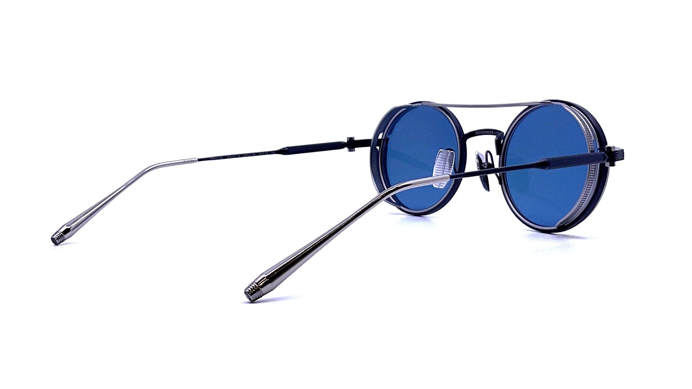 Akoni Eris Mykonos Limited Edition Sunglasses - Matte Navy Blue & Black Palladium Frame - UV Protection for Men & Women - Perfect for Beach, Driving & Outdoor Activities
