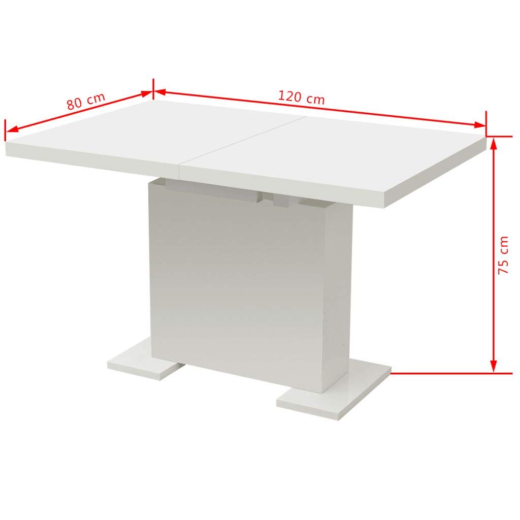 FAMIROSA Extendable Dining Table - Space Saving Pedestal Kitchen Table for Small Spaces, White | Perfect for Apartments, Living Rooms & Compact Homes