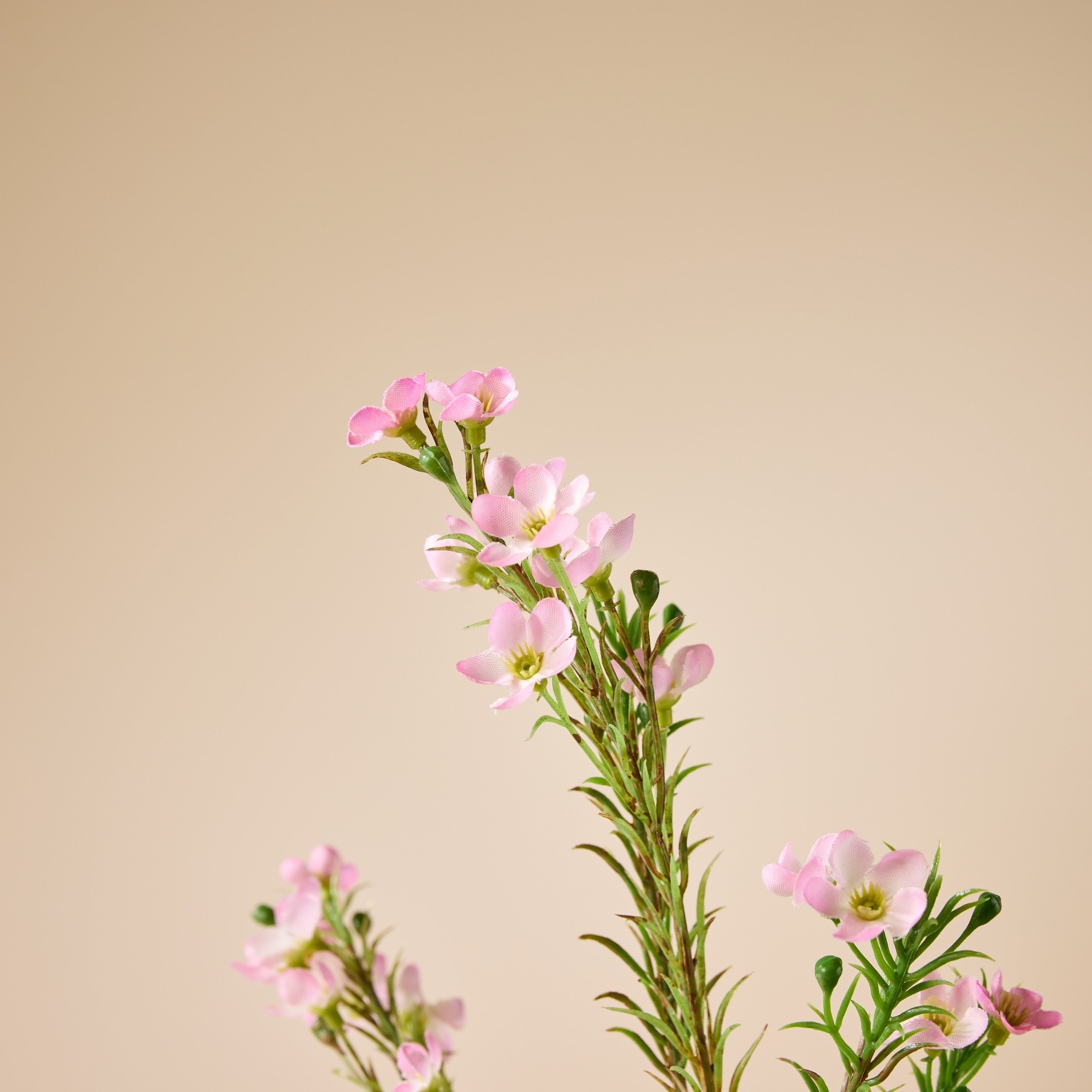 Artificial Pink Wax Flower Spray - 65cm Long Faux Floral Stems for Home Decor, Wedding Bouquets, and Centerpieces