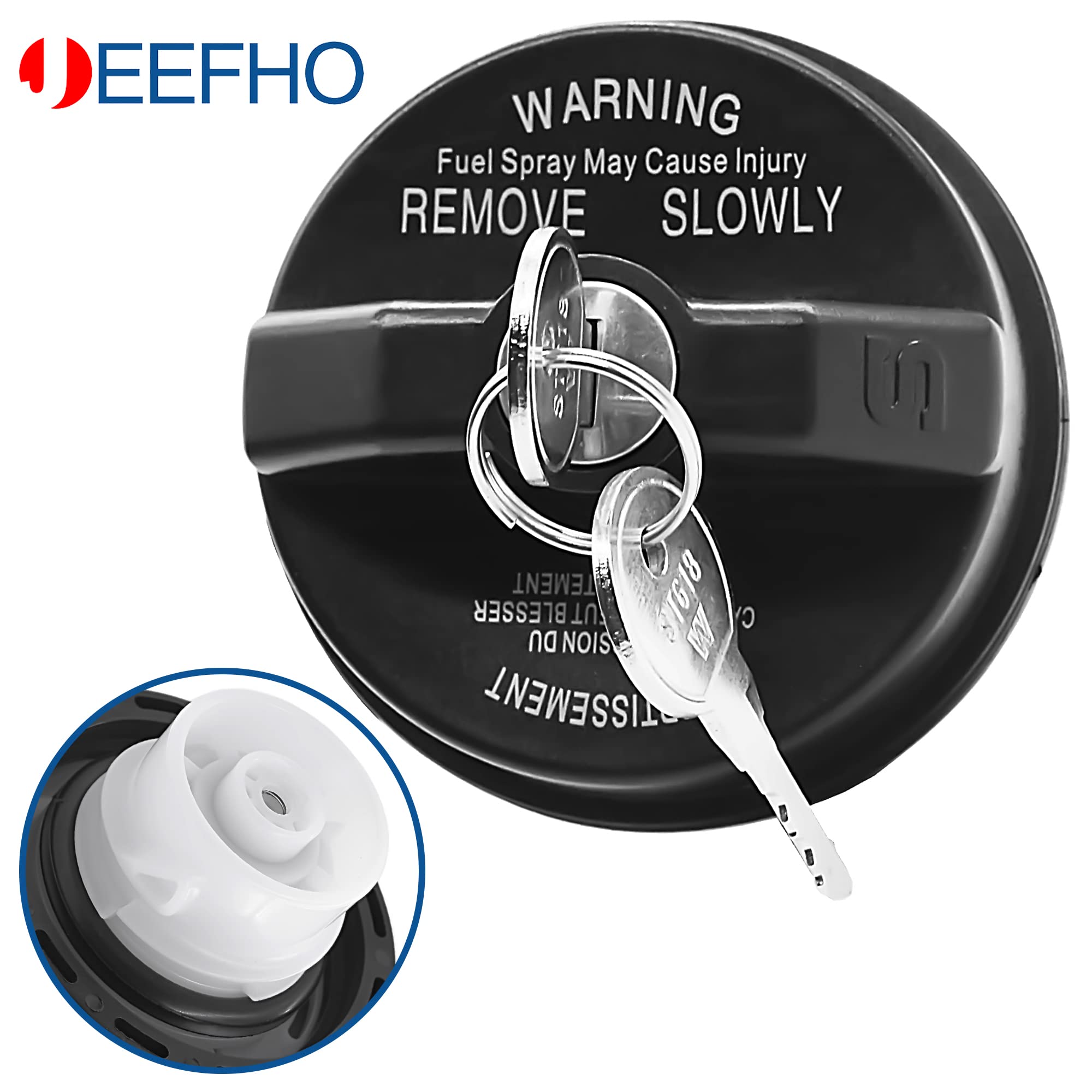 Jeep & Dodge Locking Gas Cap - Compatible with Wrangler TJ JK, Liberty, Cherokee, Grand Cherokee, Commander, Patriot, Ram 1500 2500, Dodge Journey Caravan Avenger - Replaces OEM #05278655AB - Anti-Theft Fuel Tank Security for Parking & Road Trips