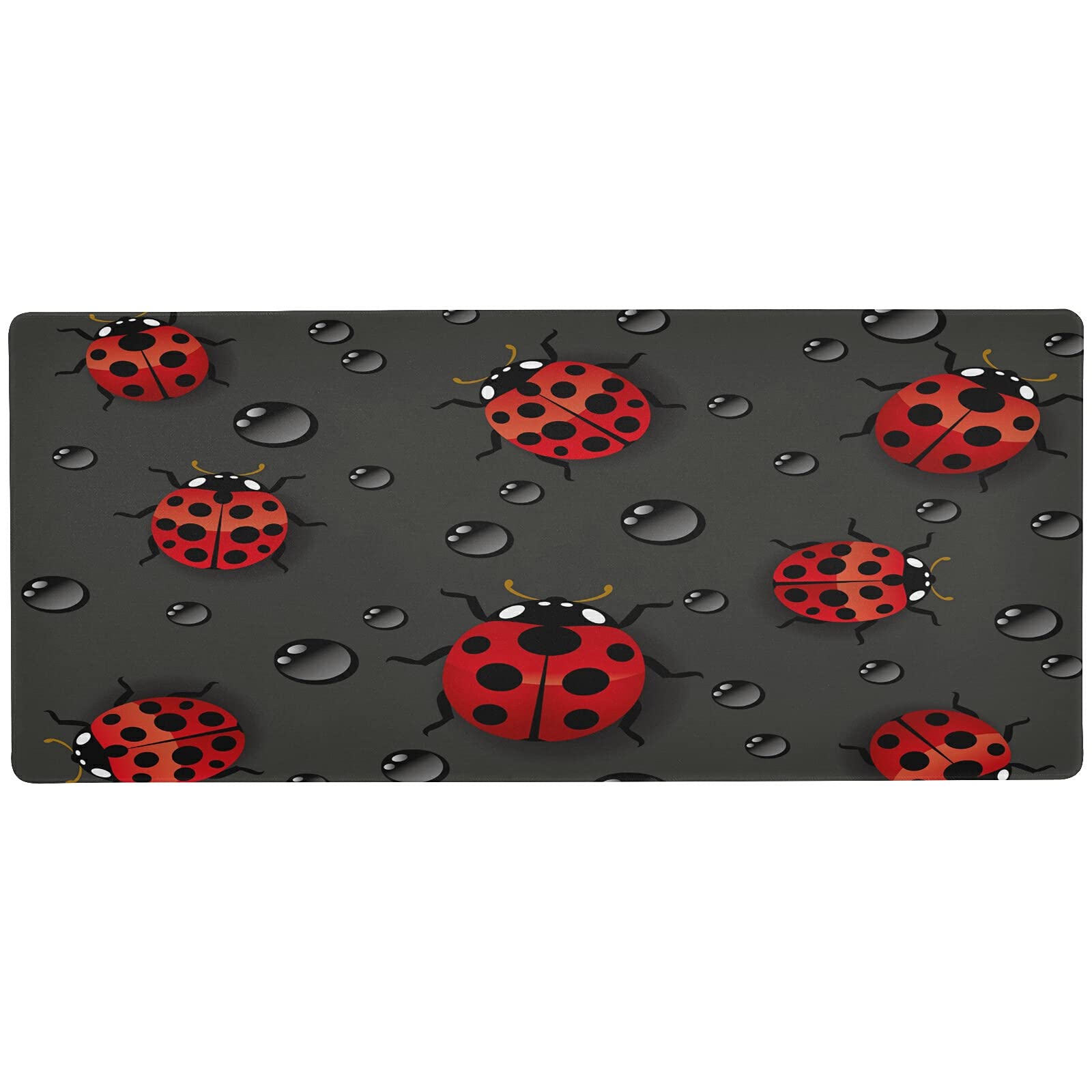 Glaphy Ladybug Mouse Pad - Large Gaming Mouse Pad with Non-Slip Base, 31.5x15.7 Inch Desk Mat for Computer & Laptop - Perfect for Office Work, Gaming & Home Use