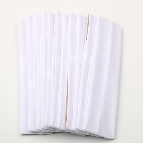 12pcs white yoga sport headband
