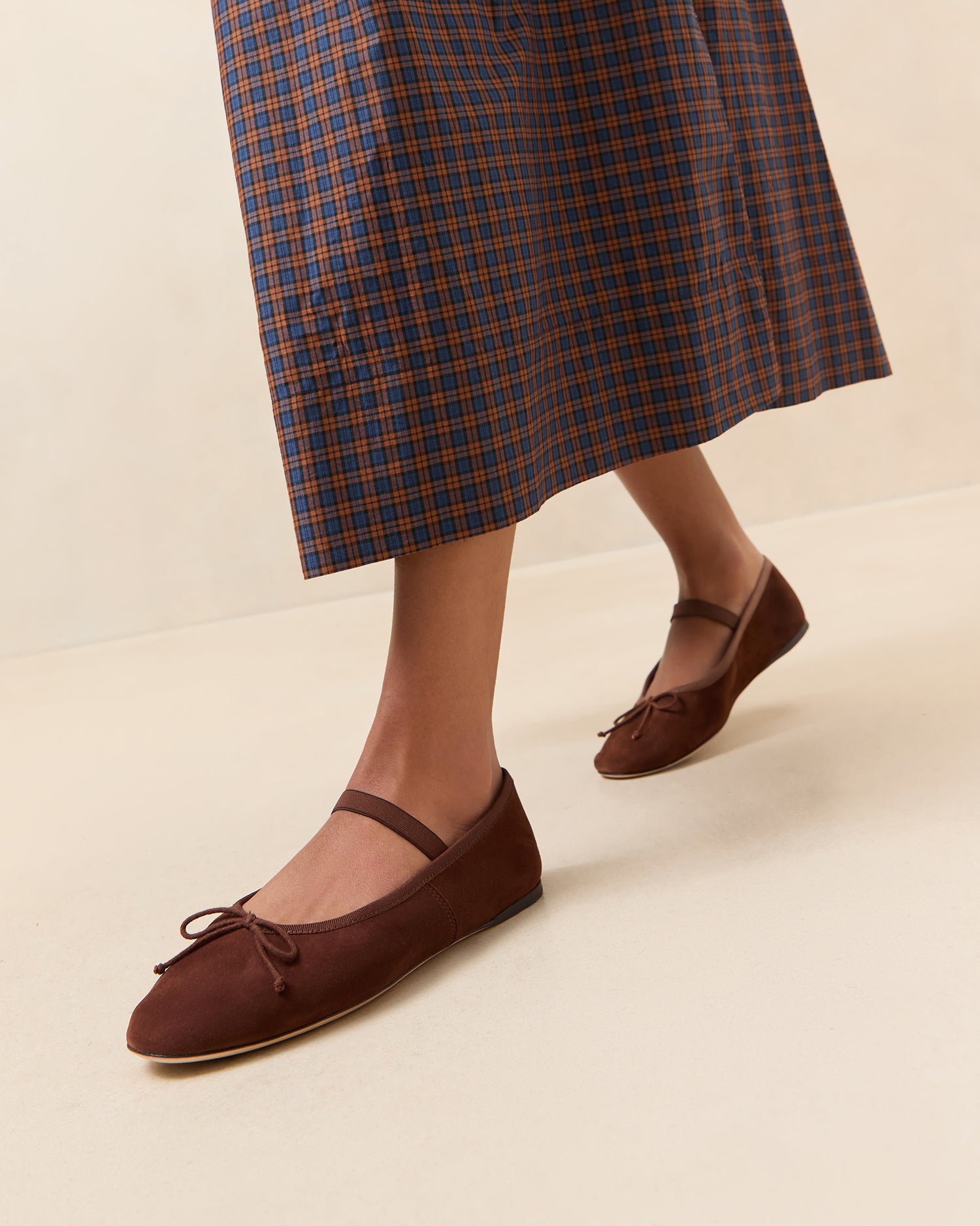 Leonie Women's Espresso Suede Ballet Flats - Comfortable Loafers for Casual Wear, Office & Walking
