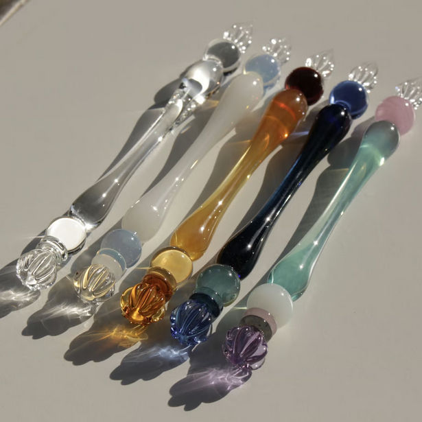 Japanese Glass Dip Pen - Crown & Navy Colors, Elegant Calligraphy Writing Tool for Artists & Writers - Perfect for Hand Lettering, Sketching & Creative Gift Ideas