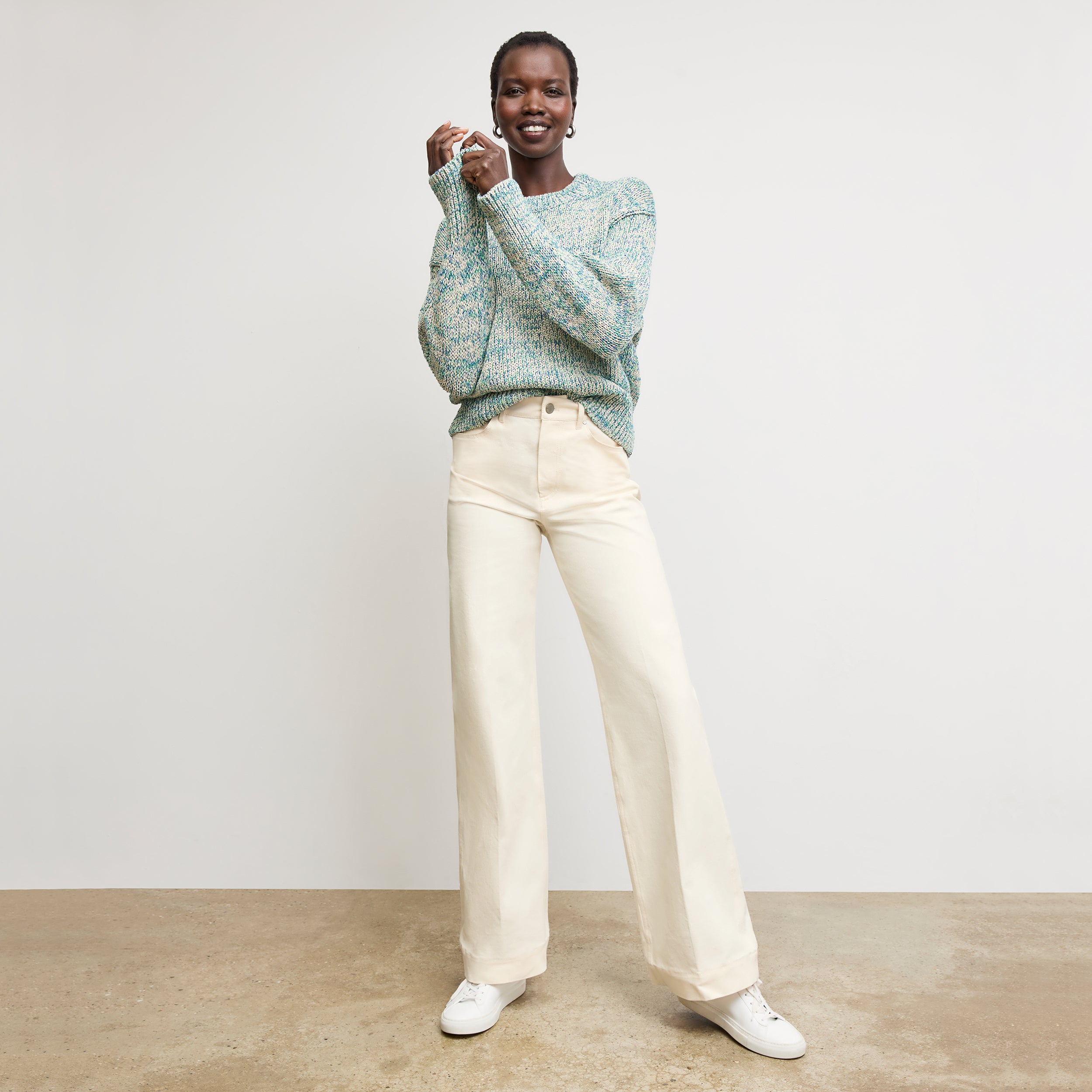 Milo Wide Leg Jeans for Women - Eco-Friendly Better Than Denim Stretch Pants in Bright Ivory | Casual Chic Outfit for Streetwear & Everyday Comfort