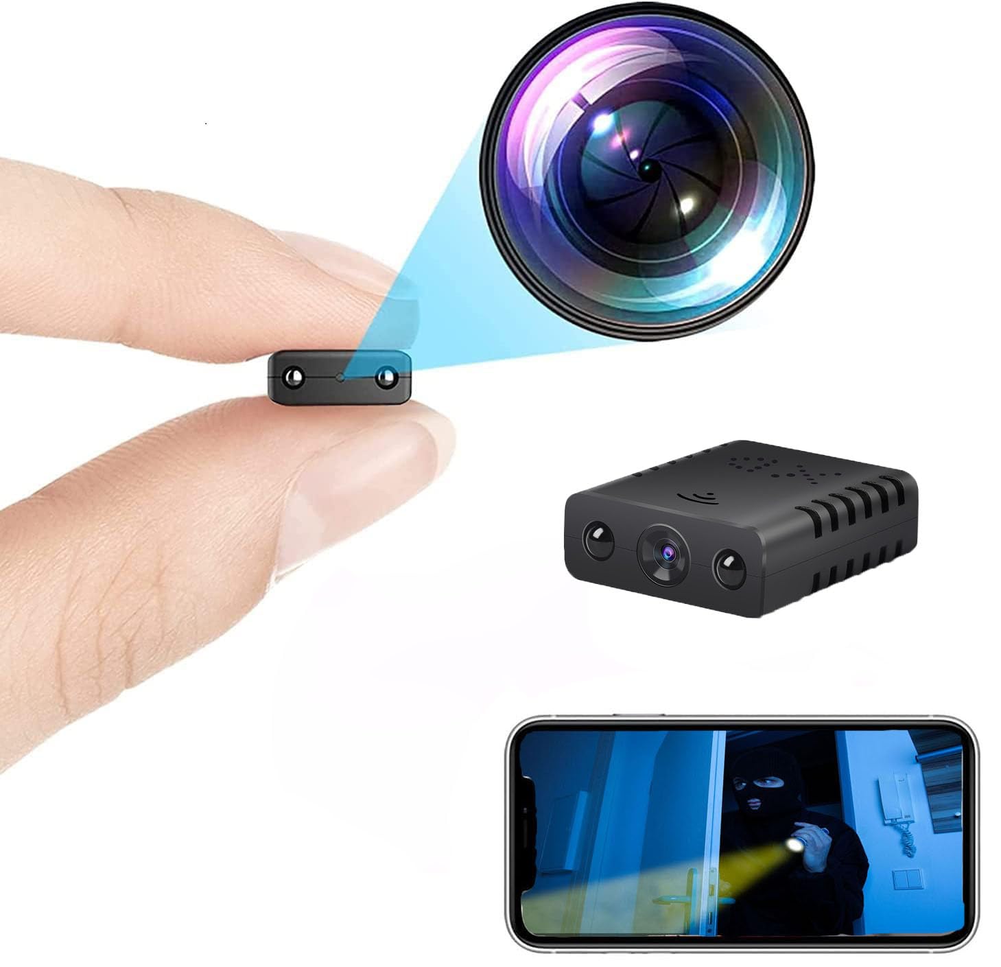 Mini Wireless WiFi Security Camera 1080P HD with Night Vision - Indoor Nanny Cam for Home & Baby Monitoring, Remote Viewing via iOS/Android - Ideal for Home Security, Pet Monitoring & Office Surveillance
