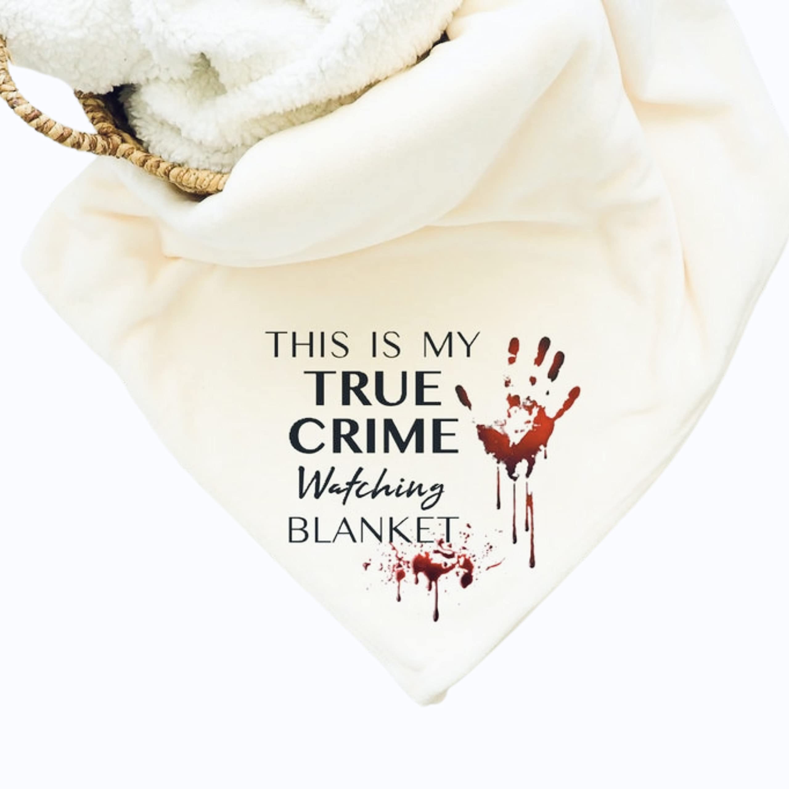True Crime Watching Blanket - Soft Flannel Fleece Throw Blanket for Movie Nights & Cozy Evenings - Perfect Gift for True Crime Fans - Ideal for Binge-Watching, Reading & Relaxation