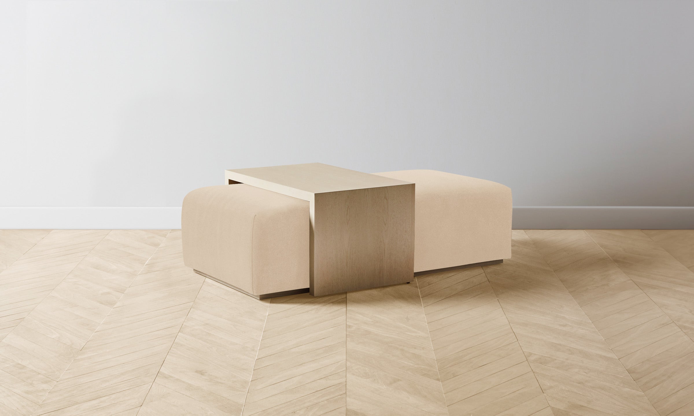 The Bowery Ottoman - Luxe Performance Velvet Upholstered Footrest & Seat, Soft Butter Fabric for Living Room, Bedroom & Office - Perfect for Relaxing & Extra Seating