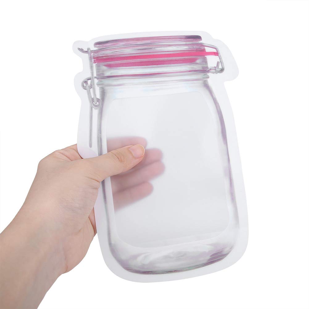 10 Pack Reusable Snack Storage Bags - Leak Proof Bottle Pattern Design for Chips, Nuts, Fruits | Perfect for School Lunches, Travel & Picnics