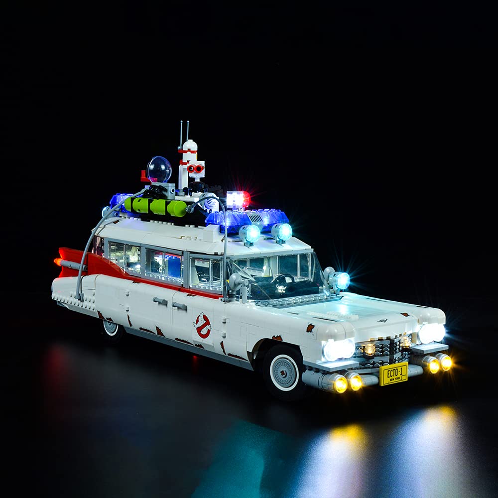 Kyglaring LED Light Kit with Remote Control & Music for Lego Icons Ghostbusters Ecto-1 Model 10274 - Compatible Lighting Set for Lego Building Blocks - Perfect Gift for Ghostbusters Fans - Includes Sound Effects (Great for Display, Collecting and Movie-Themed Decor)