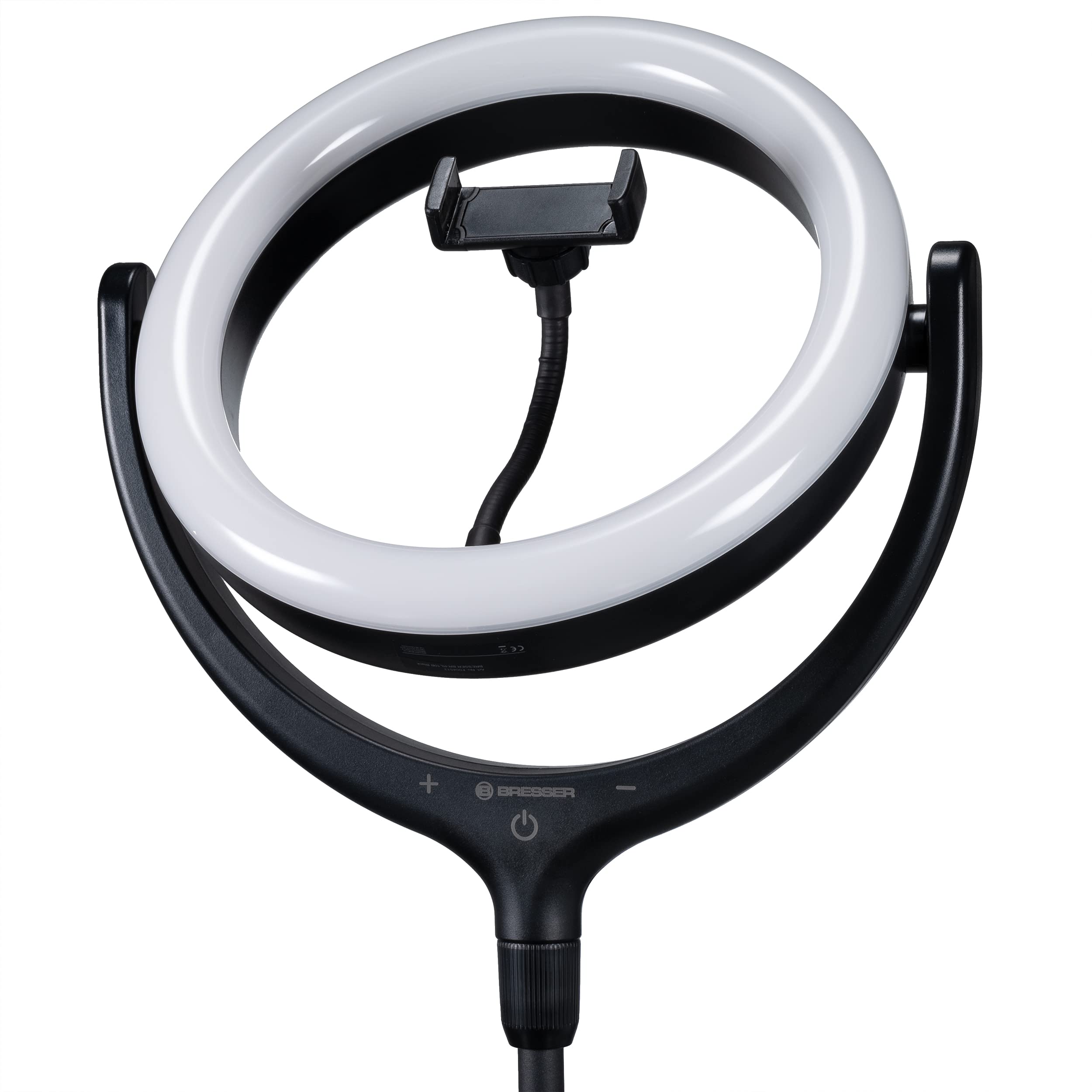 Bresser Ring Light with Tripod & Phone Holder - for Videos, Portraits & Product Photography - Home Studio Lighting