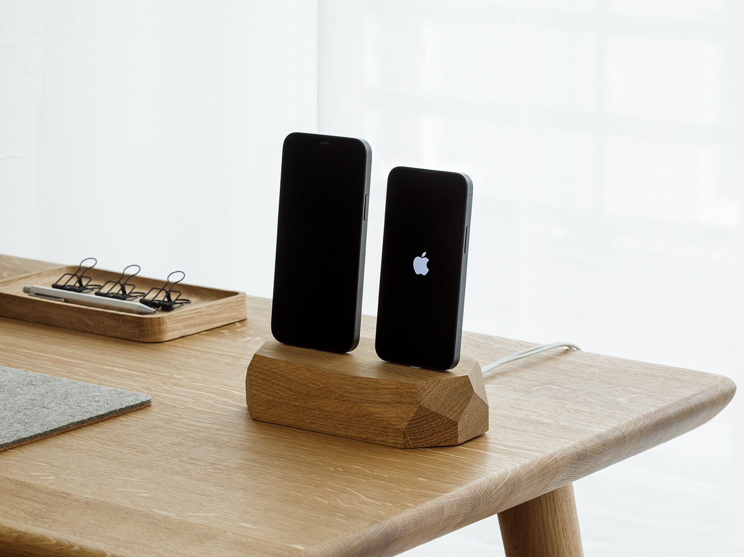 Dual Dock Charging Station - Fast Wireless Charger for iPhone & Android - Perfect for Home, Office, and Travel Use