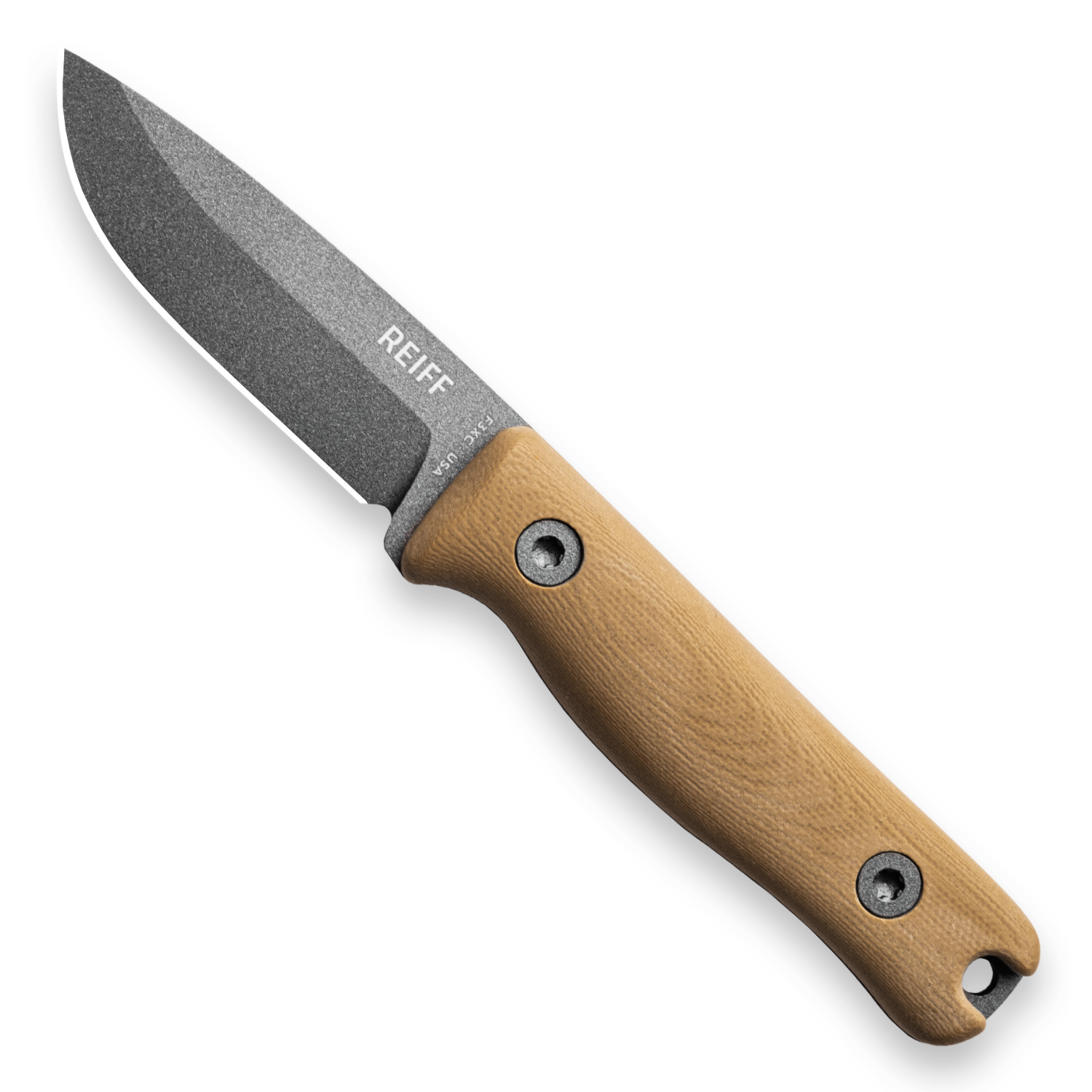 F3XC Extreme Conditions EDC Fixed Blade Knife - CPM 3V Steel, Tungsten Coating, Coyote Tan G10 Handle - Survival, Camping, Hunting & Outdoor Tactical Gear