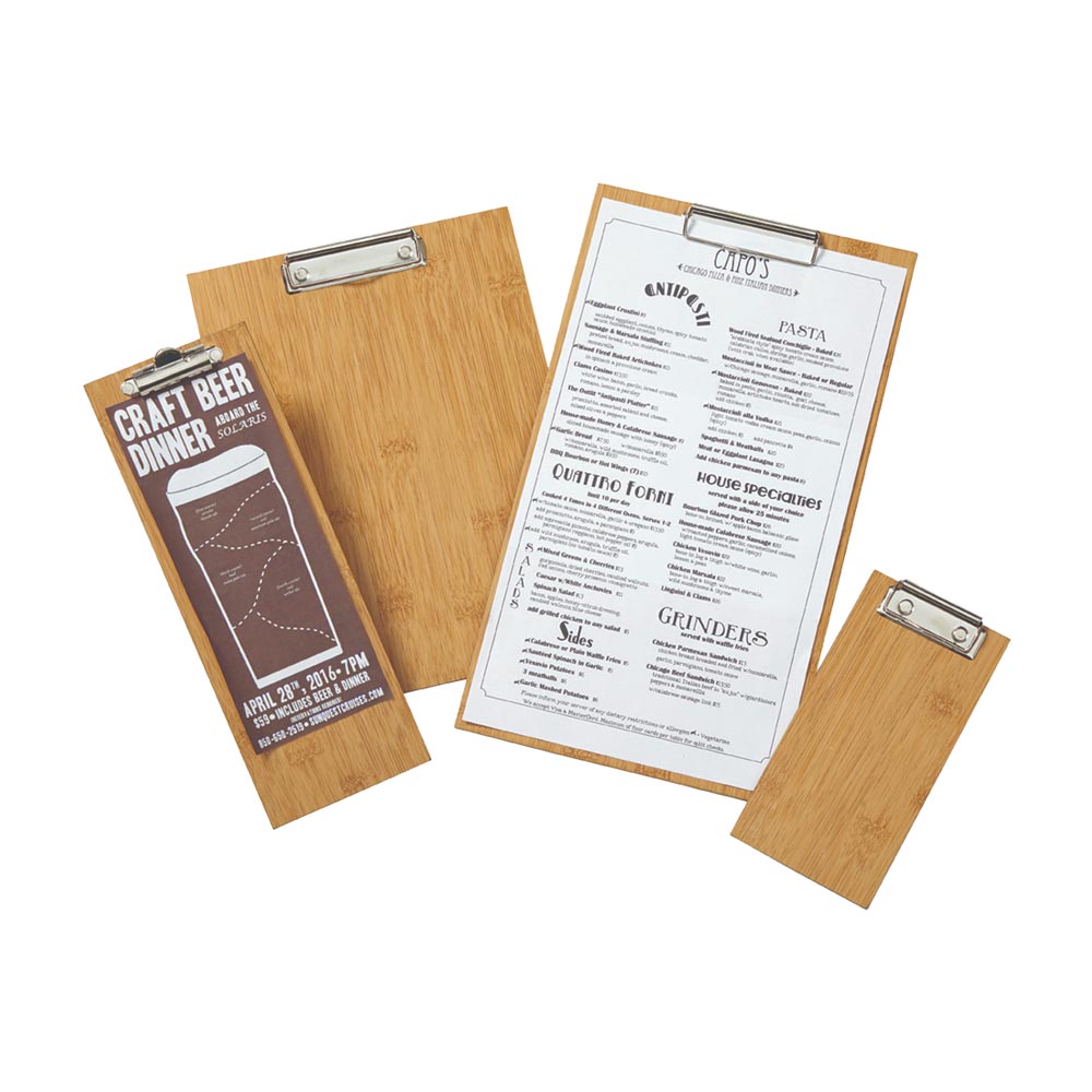 American Metalcraft BB12 & 9 x 12.5 Inch Bamboo Menu Holder Clipboard - Perfect for Restaurants, Cafes, and Office Organization